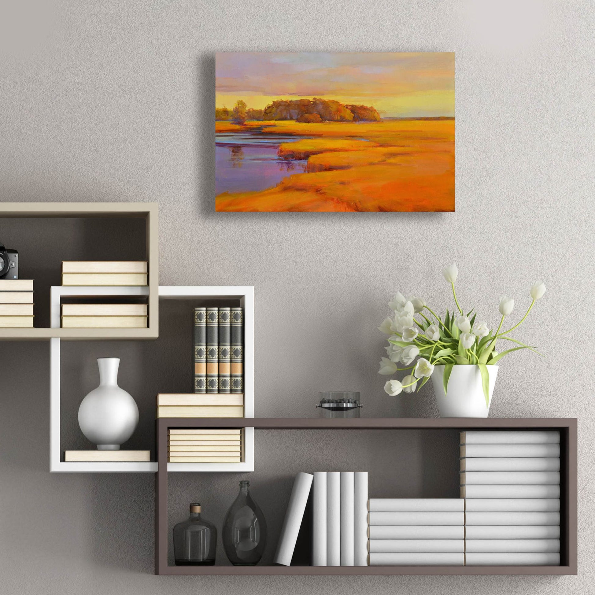 Epic Art ' Autumn Marsh' by Holly Ready, Acrylic Glass Wall Art,24x16