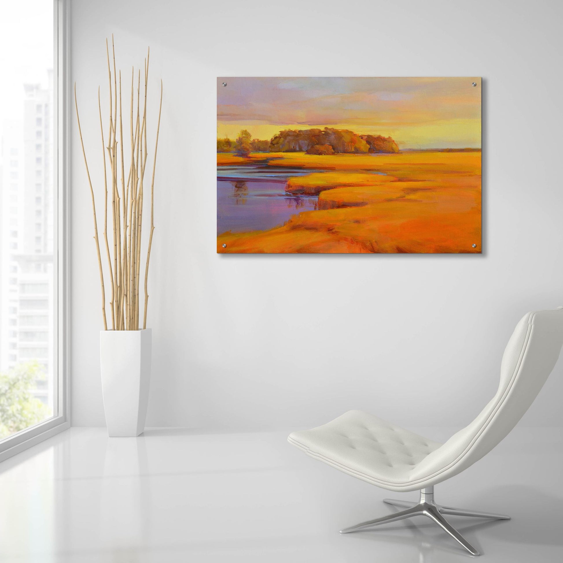 Epic Art ' Autumn Marsh' by Holly Ready, Acrylic Glass Wall Art,36x24