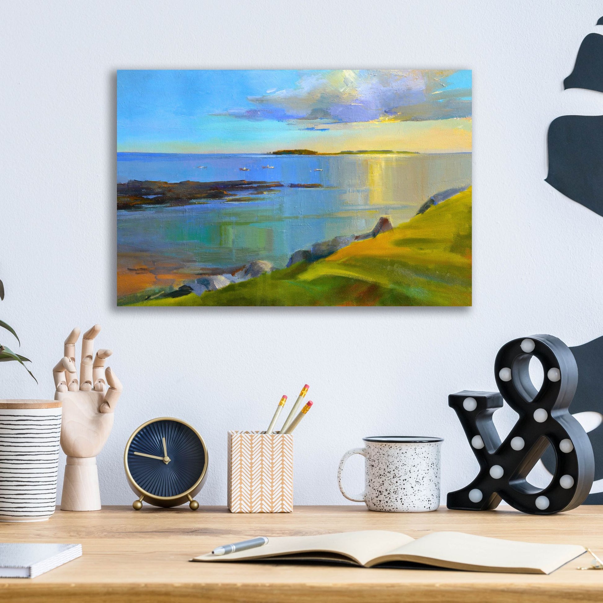 Epic Art ' Kettle Cove Boats 2' by Holly Ready, Acrylic Glass Wall Art,16x12