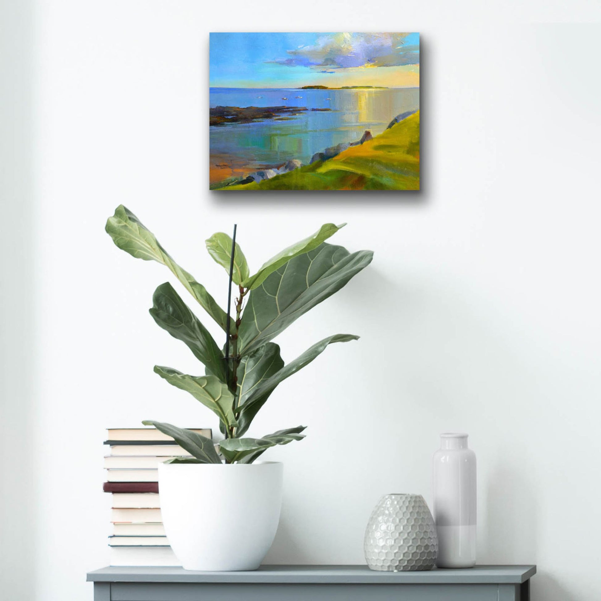 Epic Art ' Kettle Cove Boats 2' by Holly Ready, Acrylic Glass Wall Art,16x12