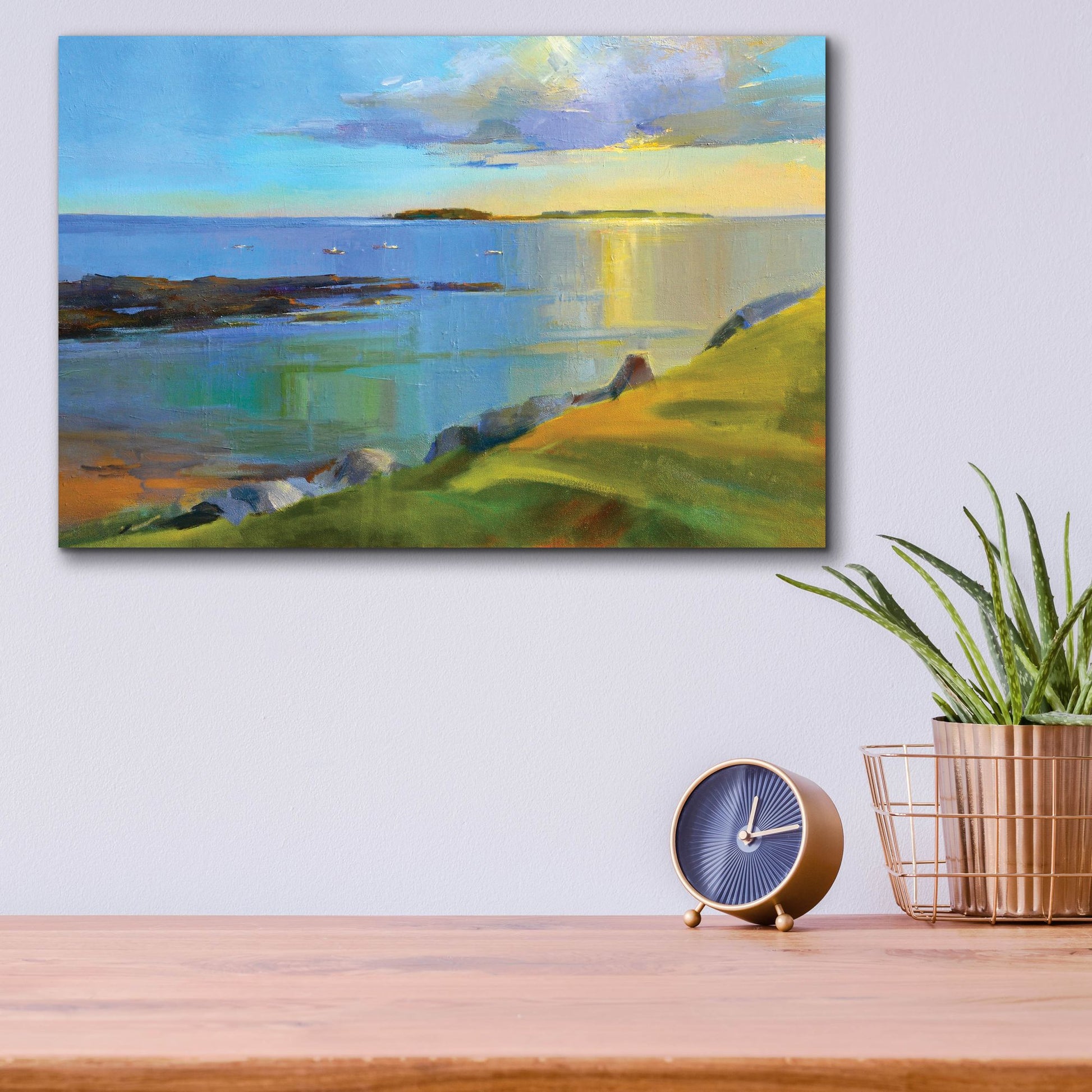 Epic Art ' Kettle Cove Boats 2' by Holly Ready, Acrylic Glass Wall Art,16x12