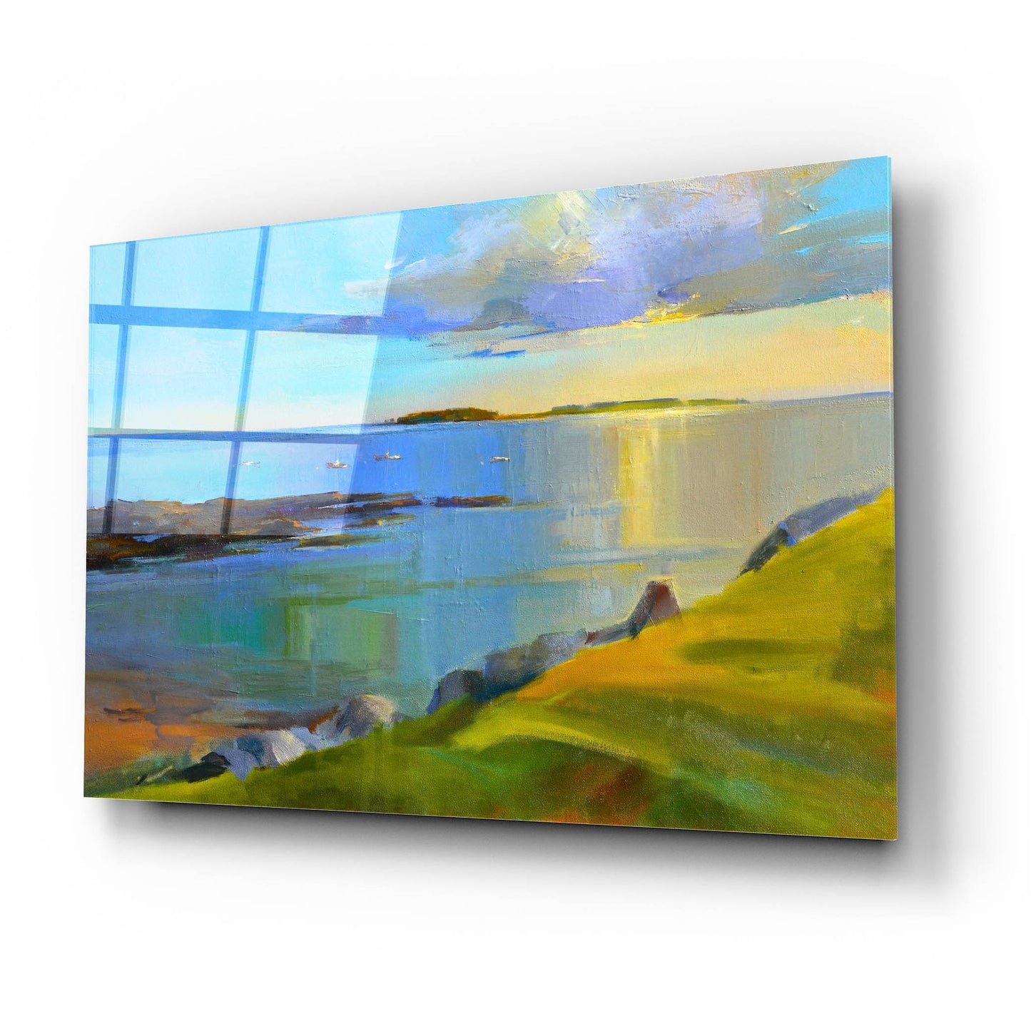 Epic Art ' Kettle Cove Boats 2' by Holly Ready, Acrylic Glass Wall Art,24x16