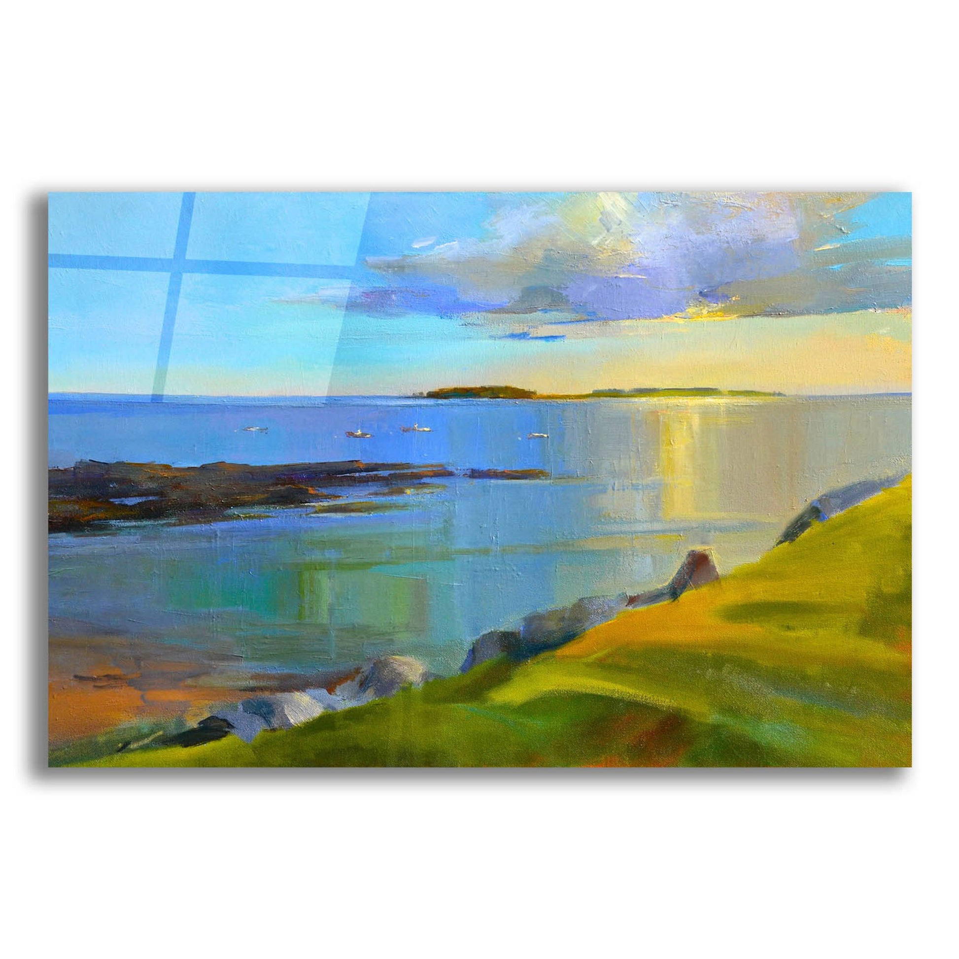 Epic Art ' Kettle Cove Boats 2' by Holly Ready, Acrylic Glass Wall Art,24x16