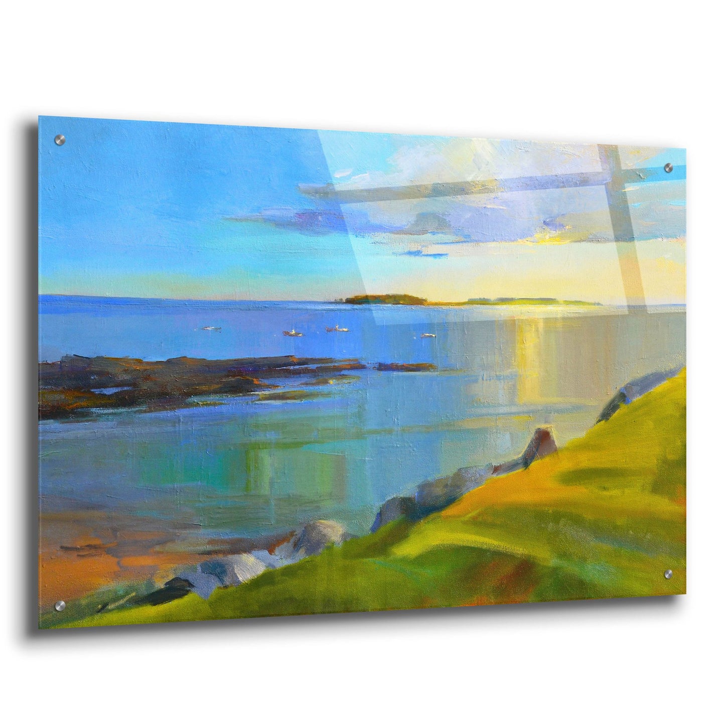 Epic Art ' Kettle Cove Boats 2' by Holly Ready, Acrylic Glass Wall Art,36x24