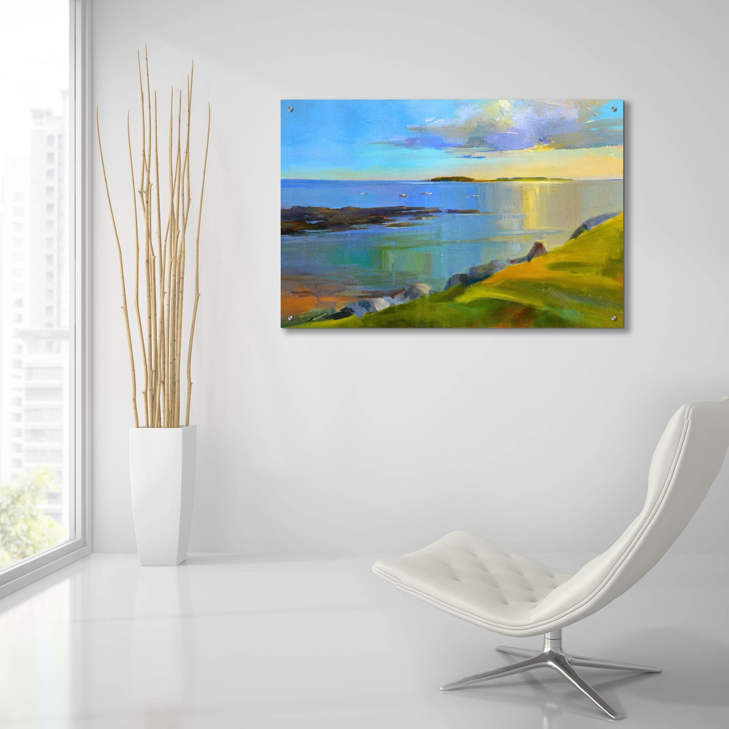 Epic Art ' Kettle Cove Boats 2' by Holly Ready, Acrylic Glass Wall Art,36x24