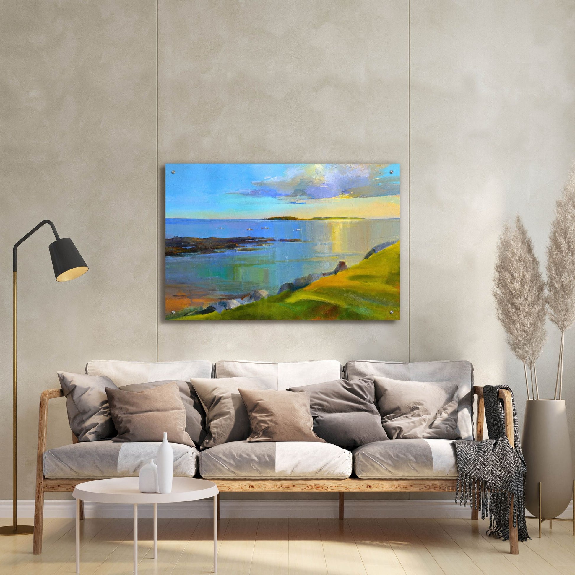 Epic Art ' Kettle Cove Boats 2' by Holly Ready, Acrylic Glass Wall Art,36x24
