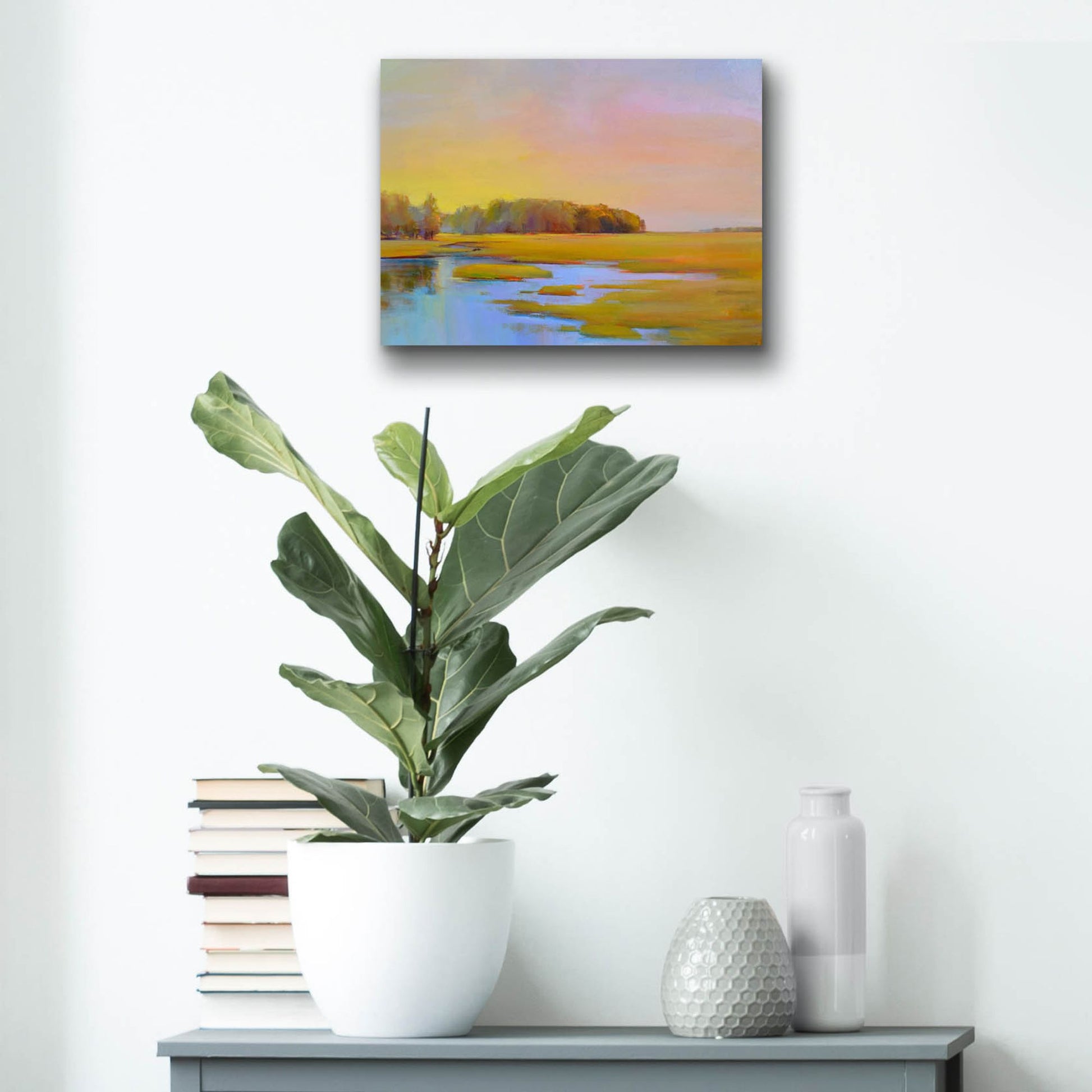 Epic Art ' Summer Marsh 2' by Holly Ready, Acrylic Glass Wall Art,16x12