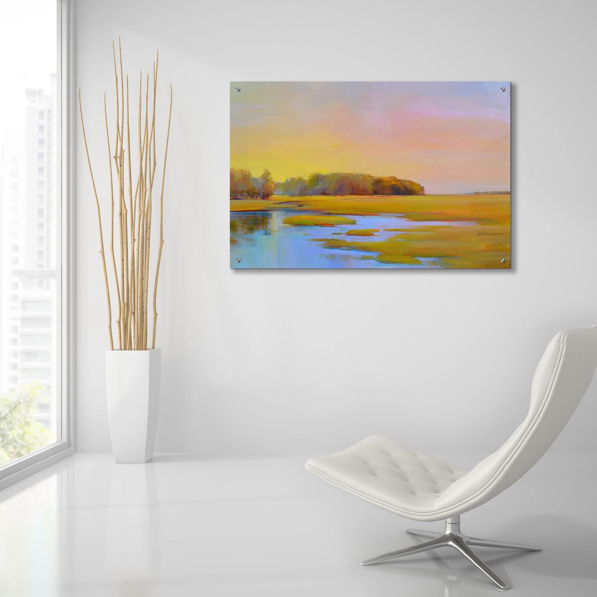 Epic Art ' Summer Marsh 2' by Holly Ready, Acrylic Glass Wall Art,36x24