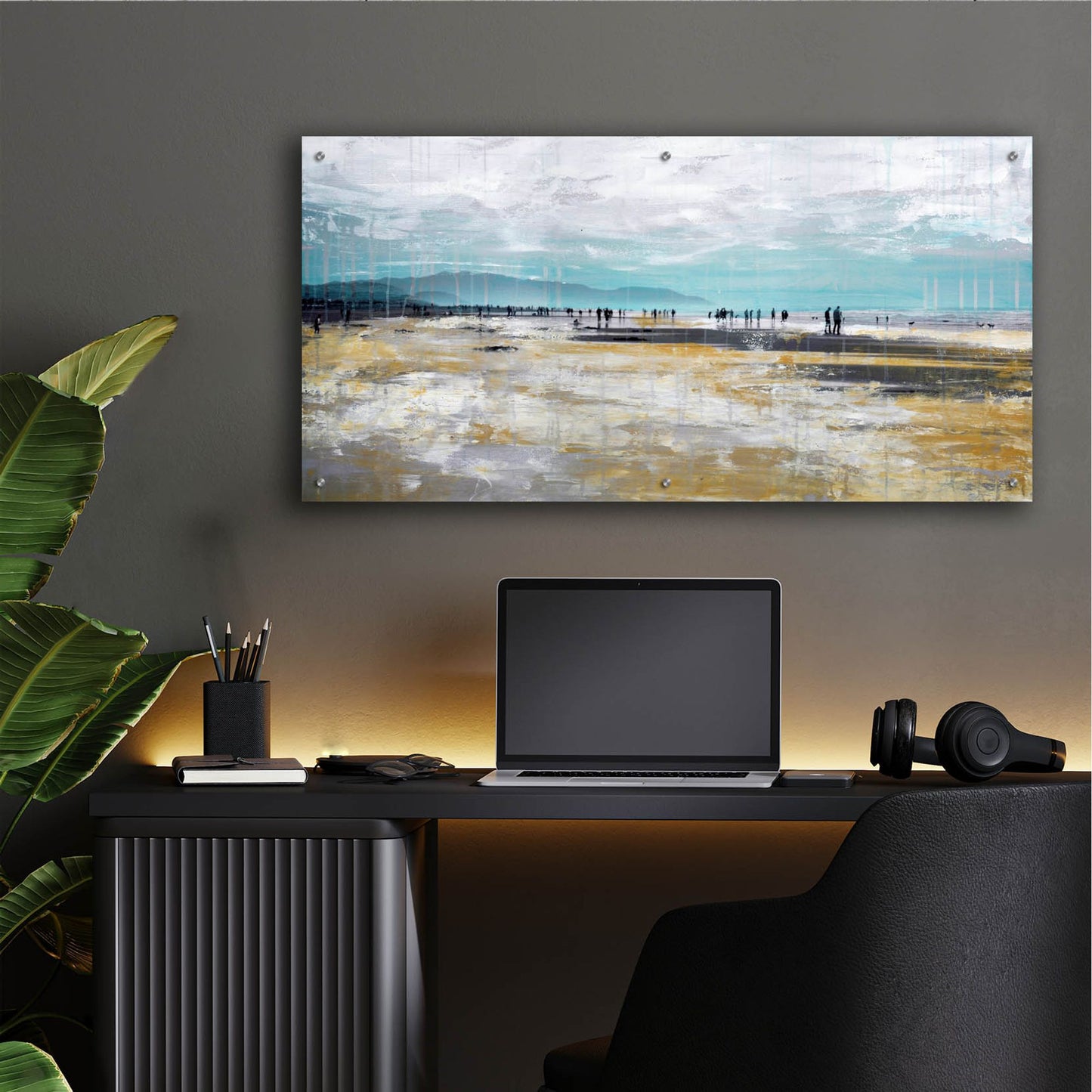 Epic Art ' Beach III' by Incado, Acrylic Glass Wall Art,48x24