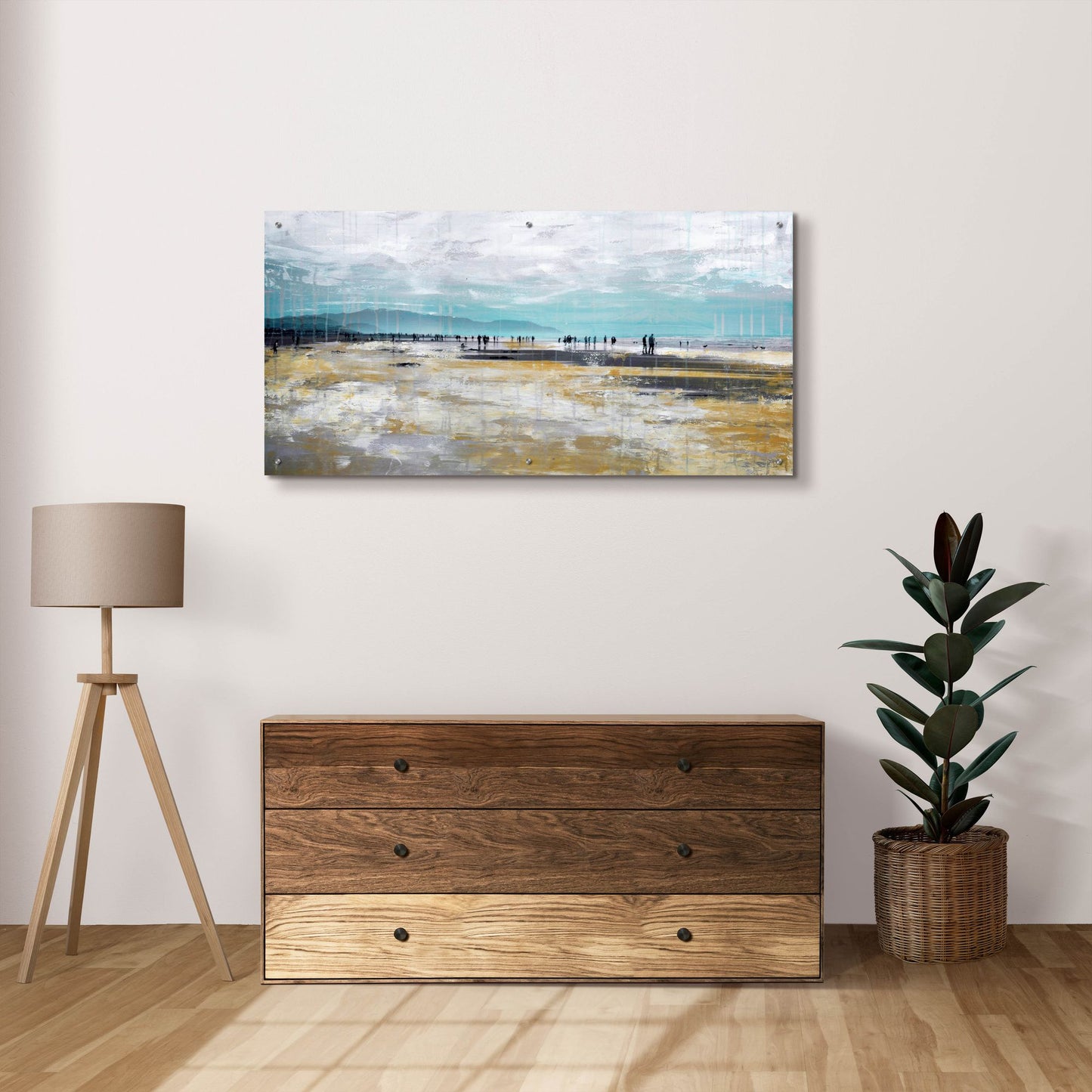 Epic Art ' Beach III' by Incado, Acrylic Glass Wall Art,48x24