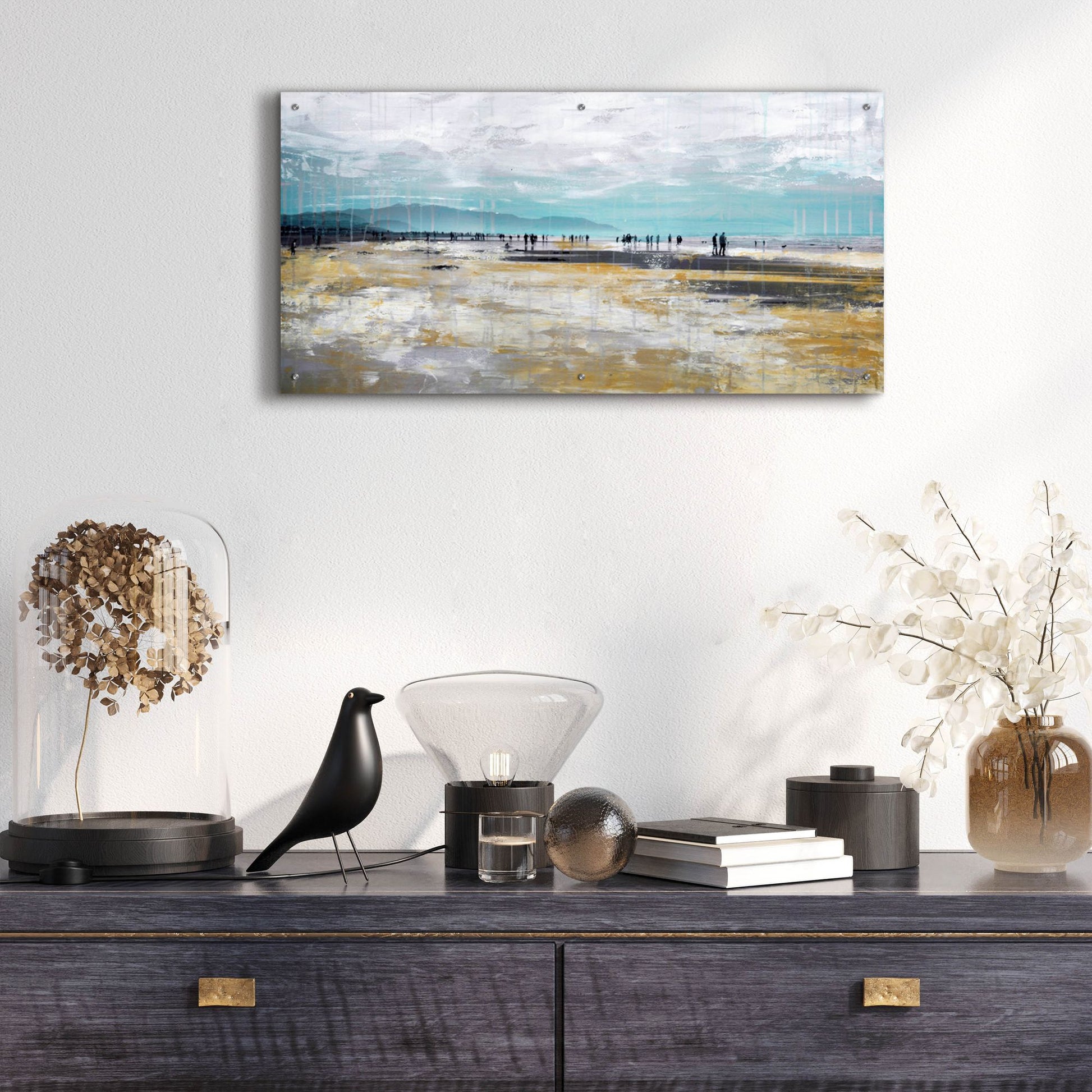 Epic Art ' Beach III' by Incado, Acrylic Glass Wall Art,48x24