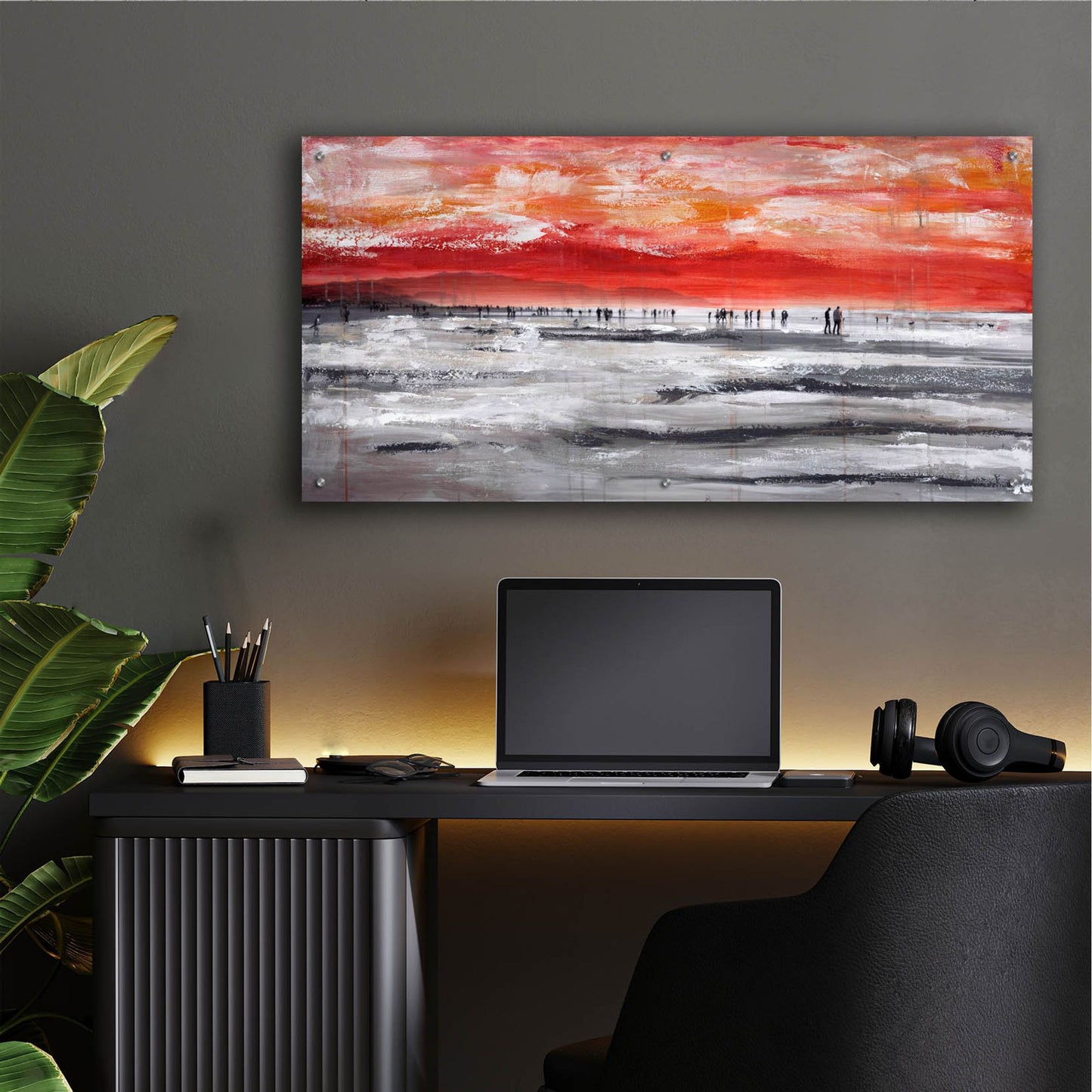 Epic Art ' Beach IV' by Incado, Acrylic Glass Wall Art,48x24