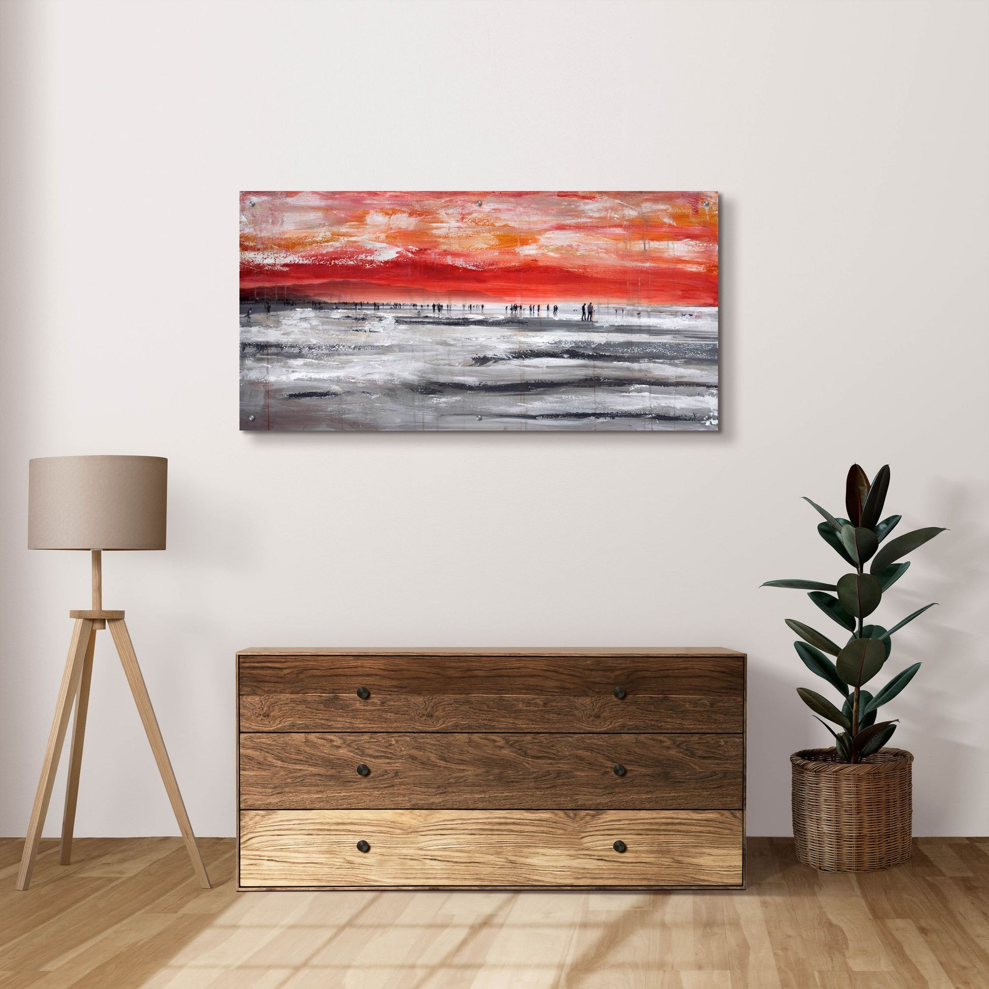 Epic Art ' Beach IV' by Incado, Acrylic Glass Wall Art,48x24