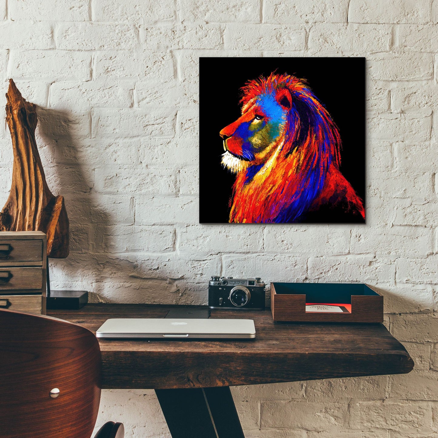 Epic Art ' The Lion' by Incado, Acrylic Glass Wall Art,12x12