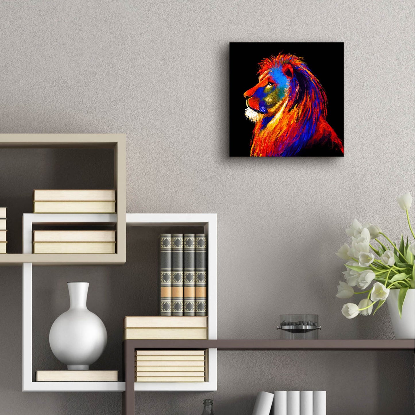 Epic Art ' The Lion' by Incado, Acrylic Glass Wall Art,12x12