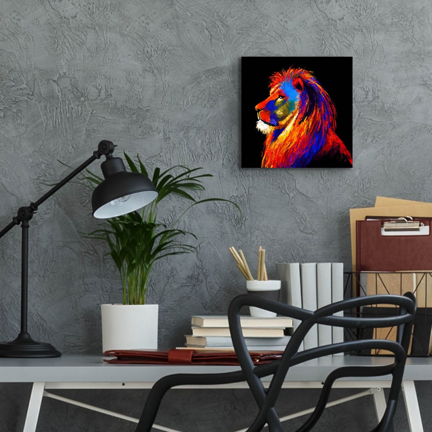 Epic Art ' The Lion' by Incado, Acrylic Glass Wall Art,12x12