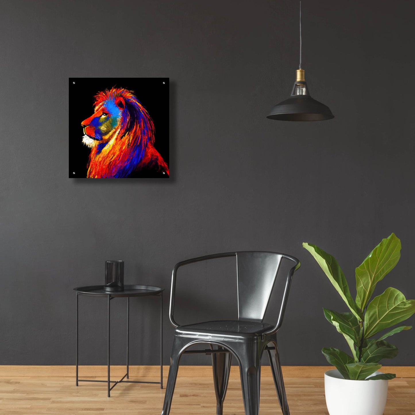 Epic Art ' The Lion' by Incado, Acrylic Glass Wall Art,24x24