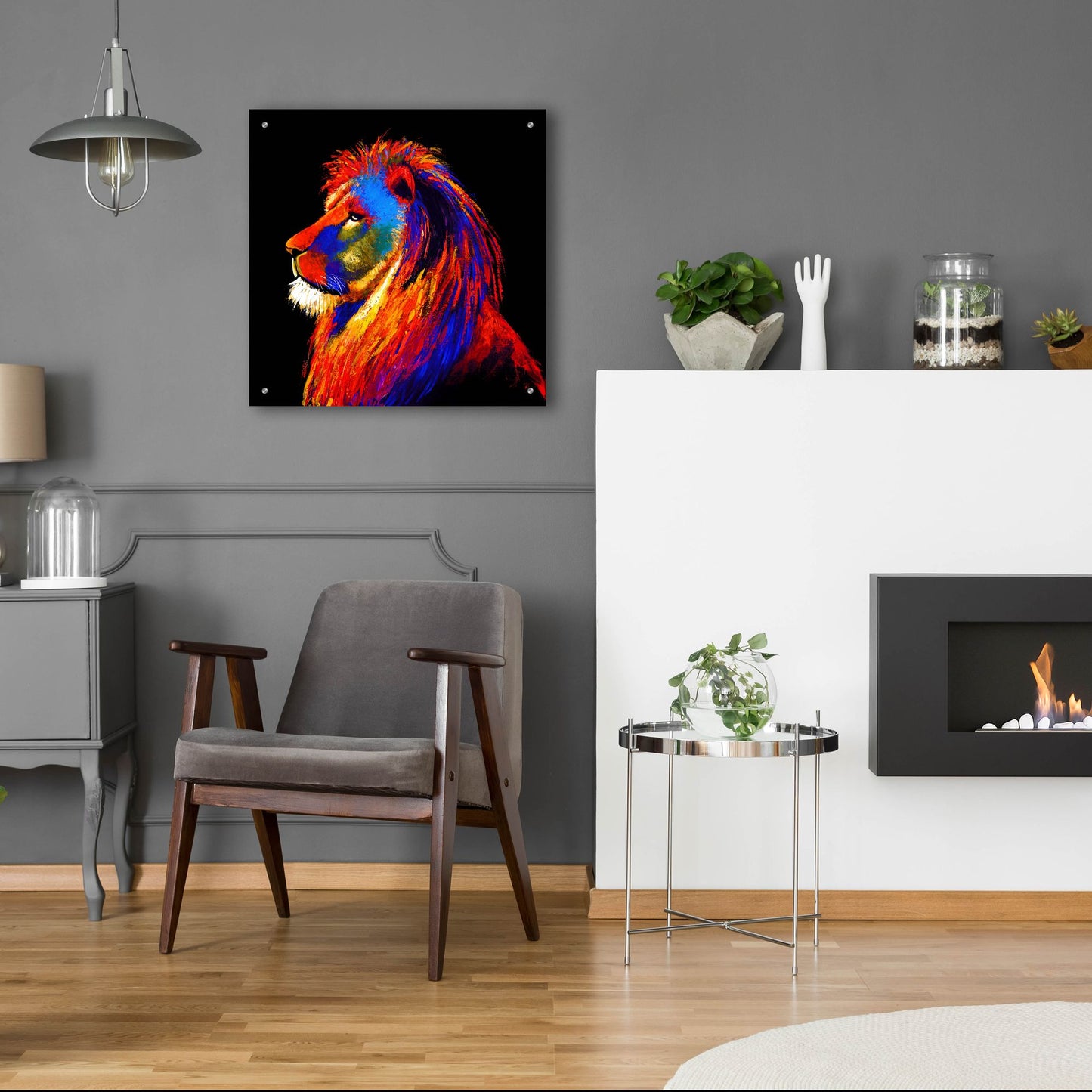 Epic Art ' The Lion' by Incado, Acrylic Glass Wall Art,24x24