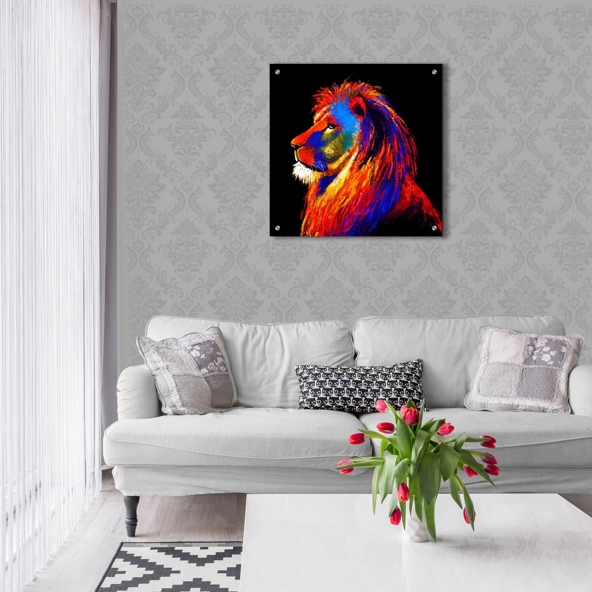 Epic Art ' The Lion' by Incado, Acrylic Glass Wall Art,24x24