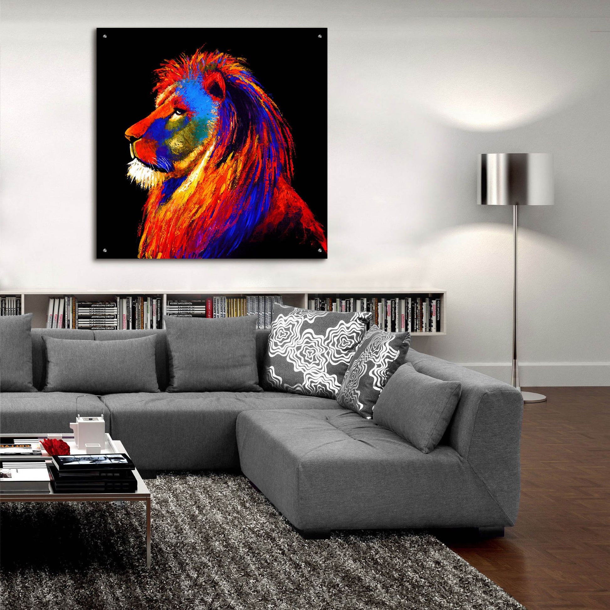 Epic Art ' The Lion' by Incado, Acrylic Glass Wall Art,36x36