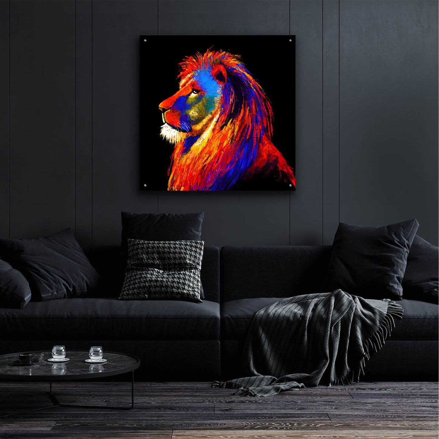 Epic Art ' The Lion' by Incado, Acrylic Glass Wall Art,36x36