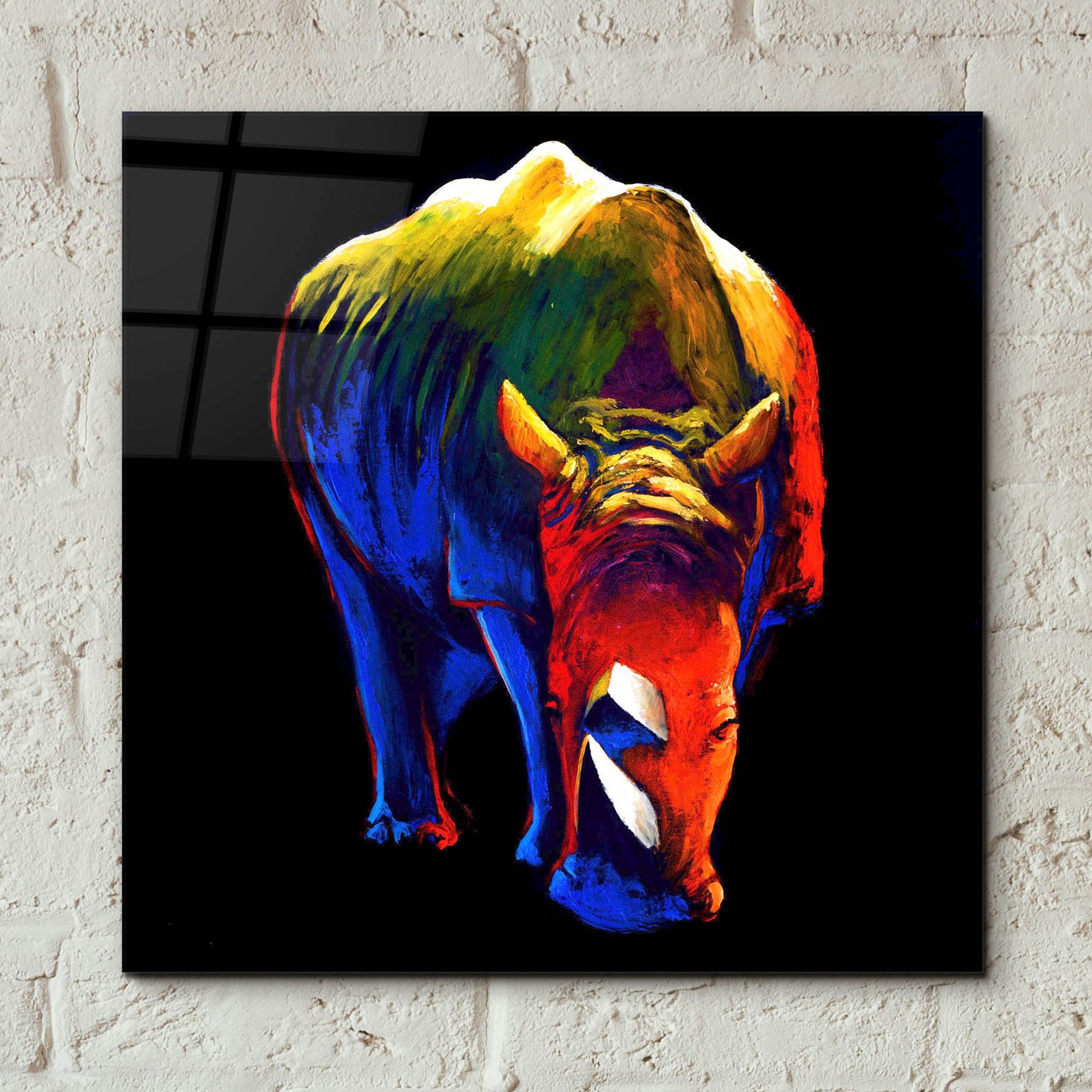 Epic Art ' The Rhino' by Incado, Acrylic Glass Wall Art,12x12