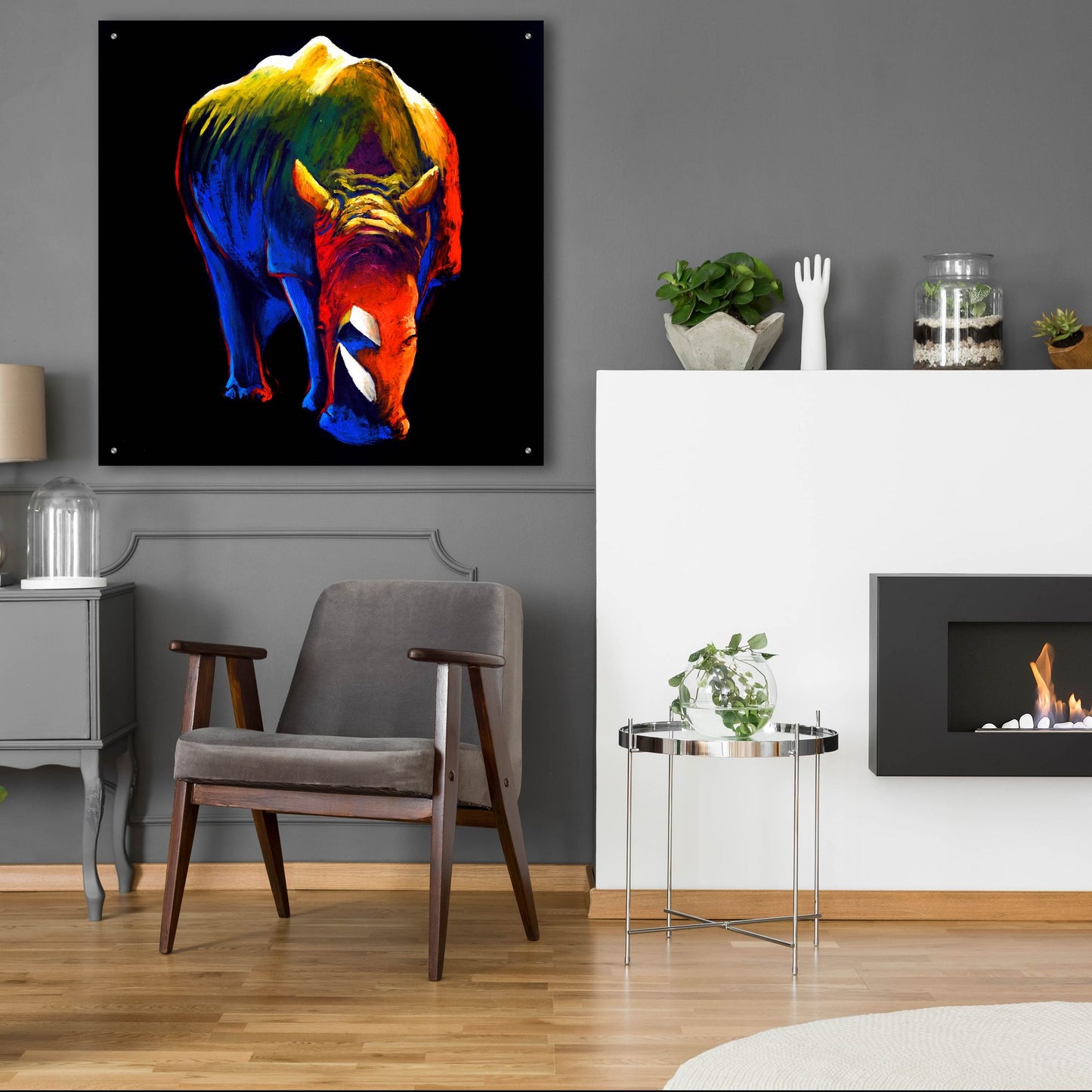 Epic Art ' The Rhino' by Incado, Acrylic Glass Wall Art,36x36