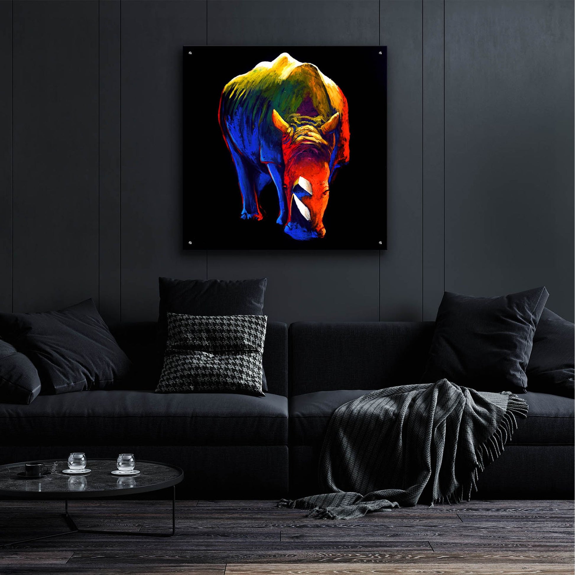 Epic Art ' The Rhino' by Incado, Acrylic Glass Wall Art,36x36