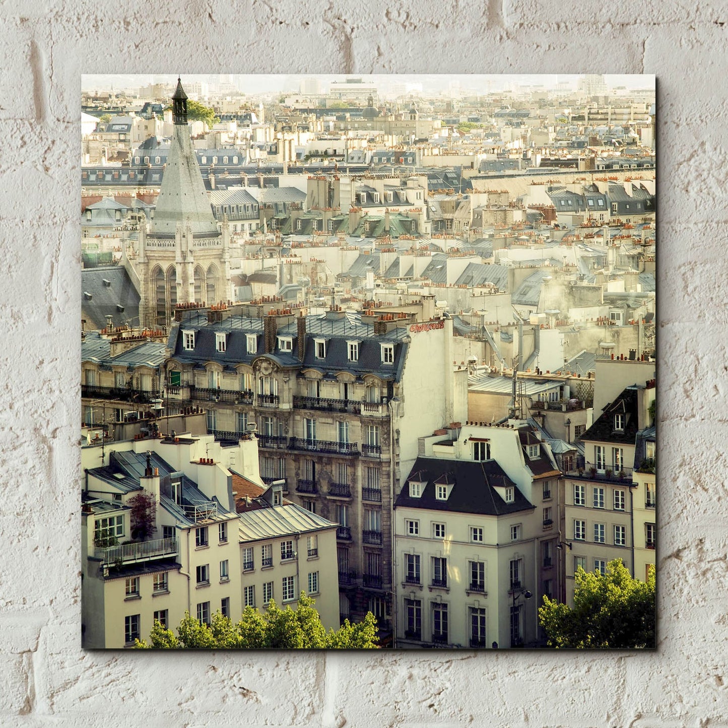 Epic Art ' Paris Calling' by Irene Suchocki, Acrylic Glass Wall Art,12x12