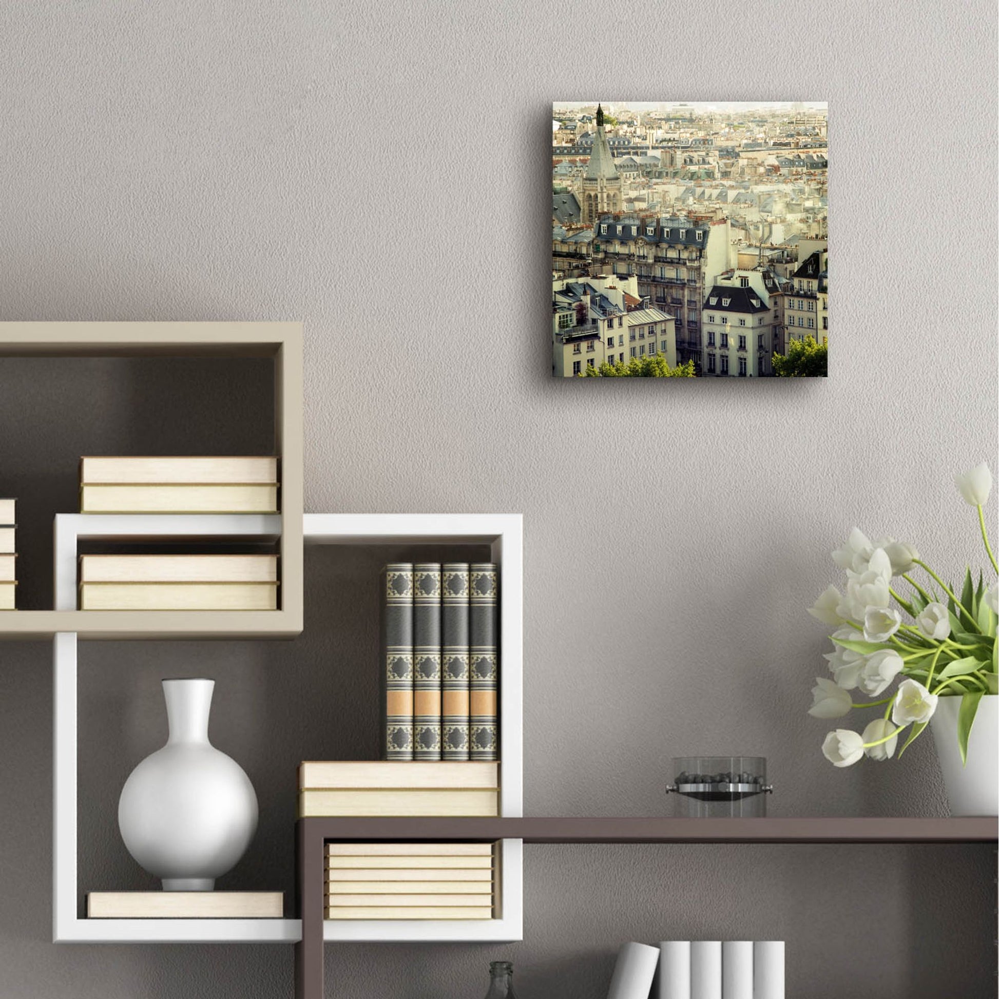 Epic Art ' Paris Calling' by Irene Suchocki, Acrylic Glass Wall Art,12x12