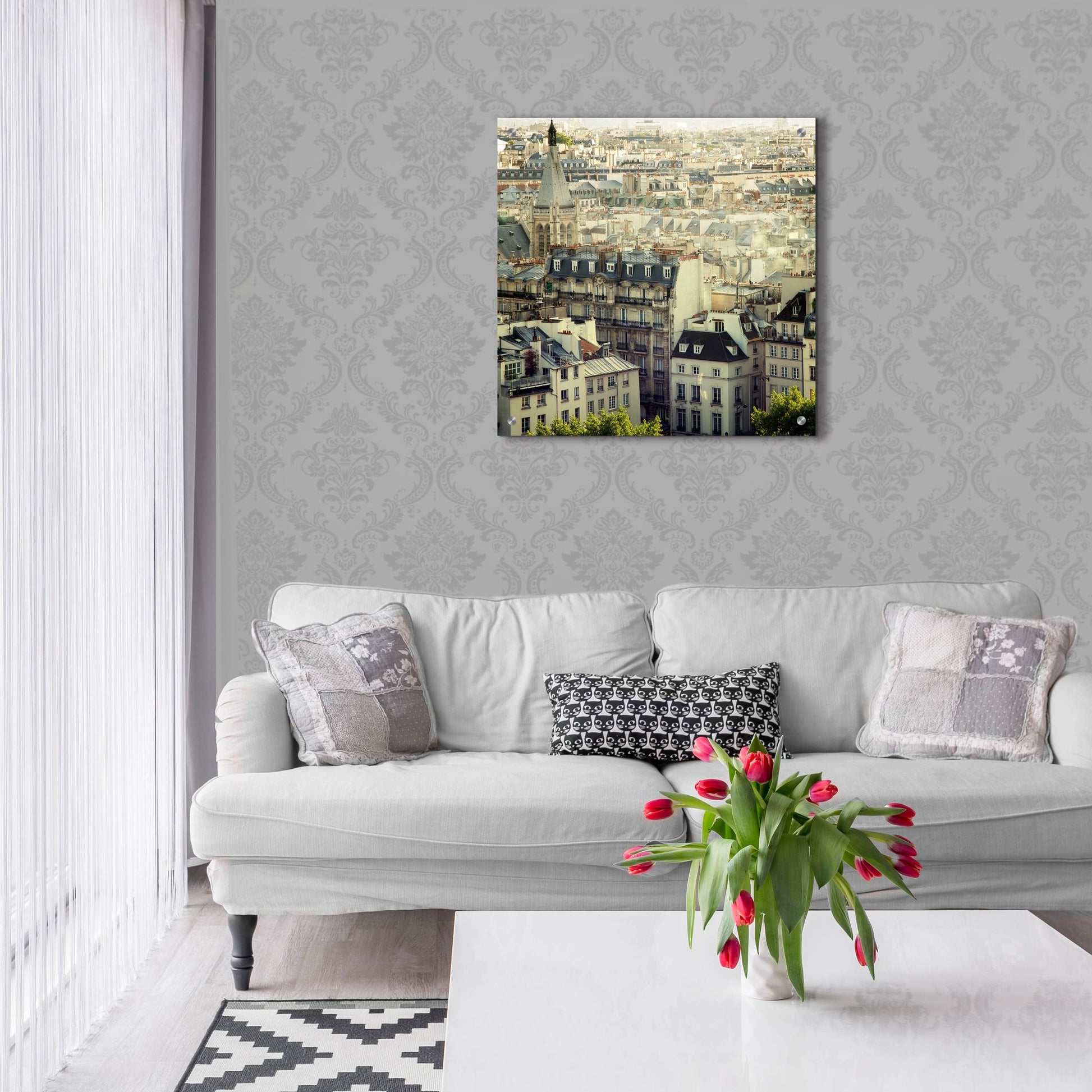 Epic Art ' Paris Calling' by Irene Suchocki, Acrylic Glass Wall Art,24x24