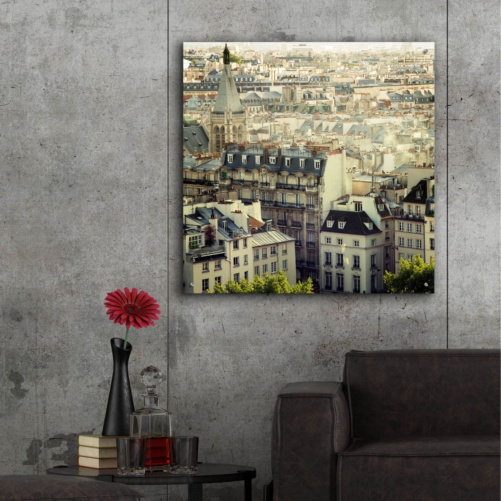 Epic Art ' Paris Calling' by Irene Suchocki, Acrylic Glass Wall Art,36x36