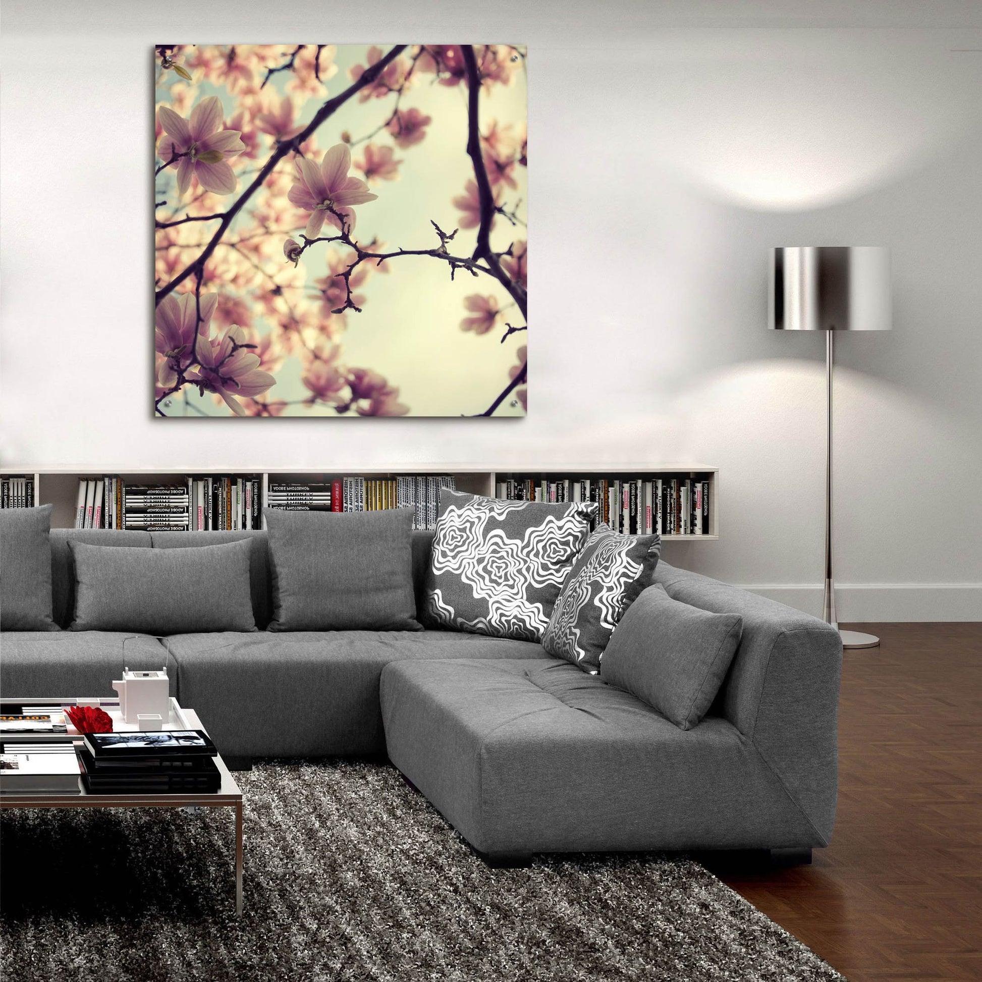 Epic Art ' Pink Blossoms' by Irene Suchocki, Acrylic Glass Wall Art,36x36