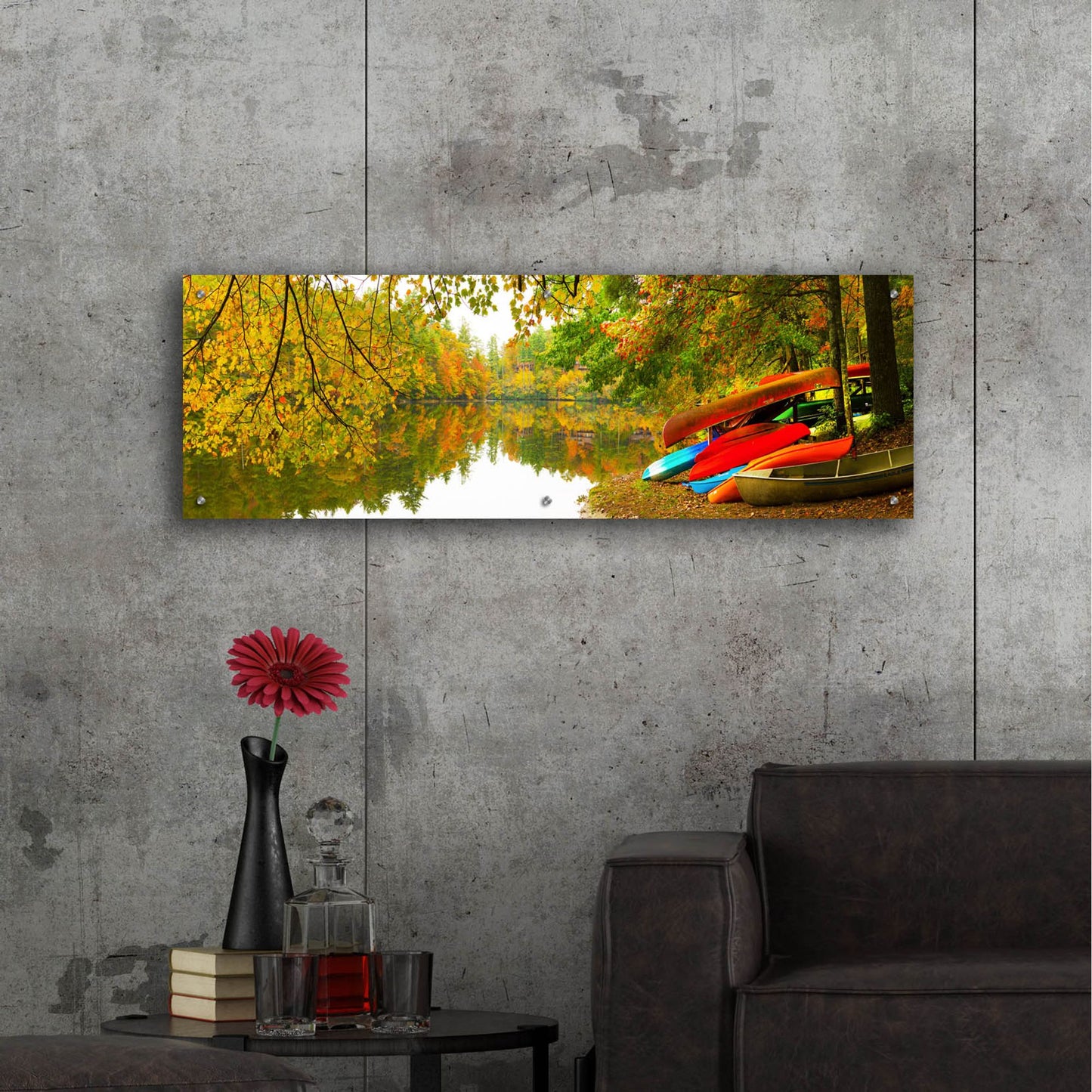 Epic Art ' Autumn Fleet' by Jack Reed, Acrylic Glass Wall Art,48x16