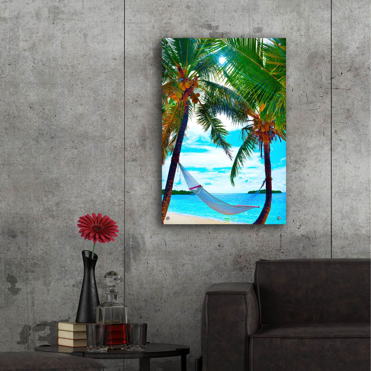 Epic Art ' Coconut Sun' by Jack Reed, Acrylic Glass Wall Art,24x36