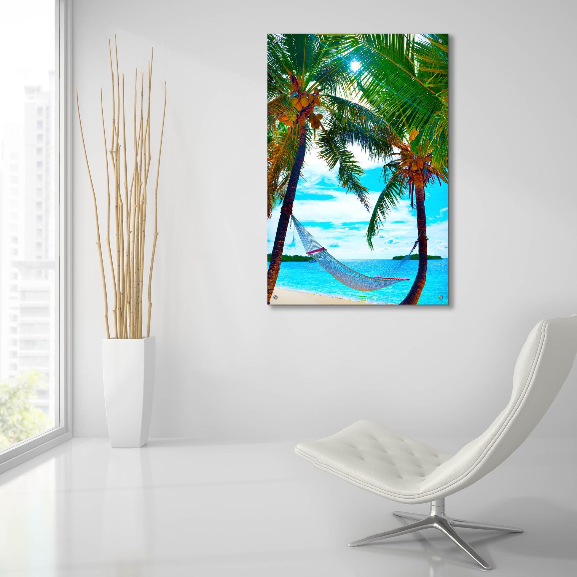 Epic Art ' Coconut Sun' by Jack Reed, Acrylic Glass Wall Art,24x36