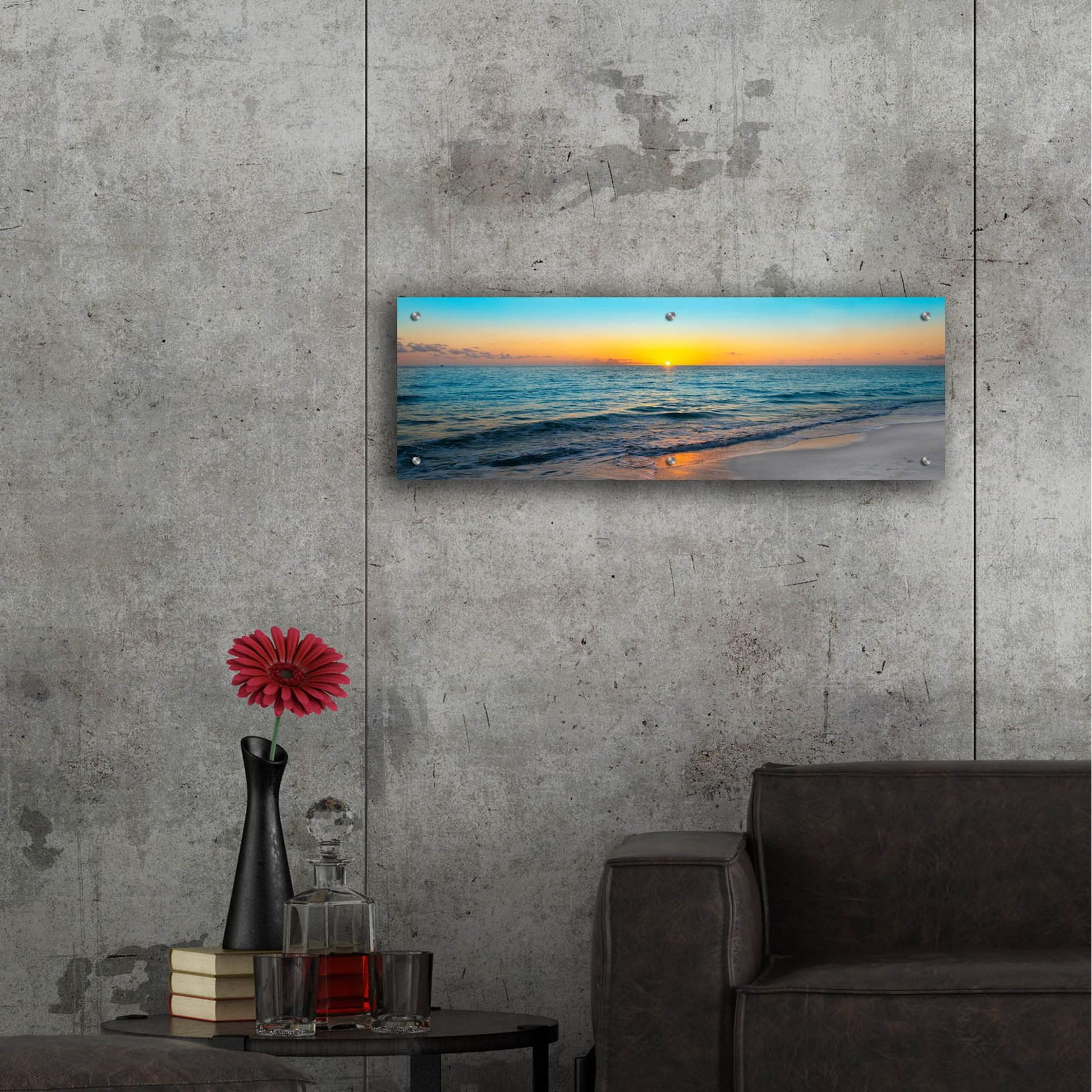 Epic Art ' Golden Moment' by Jack Reed, Acrylic Glass Wall Art,36x12