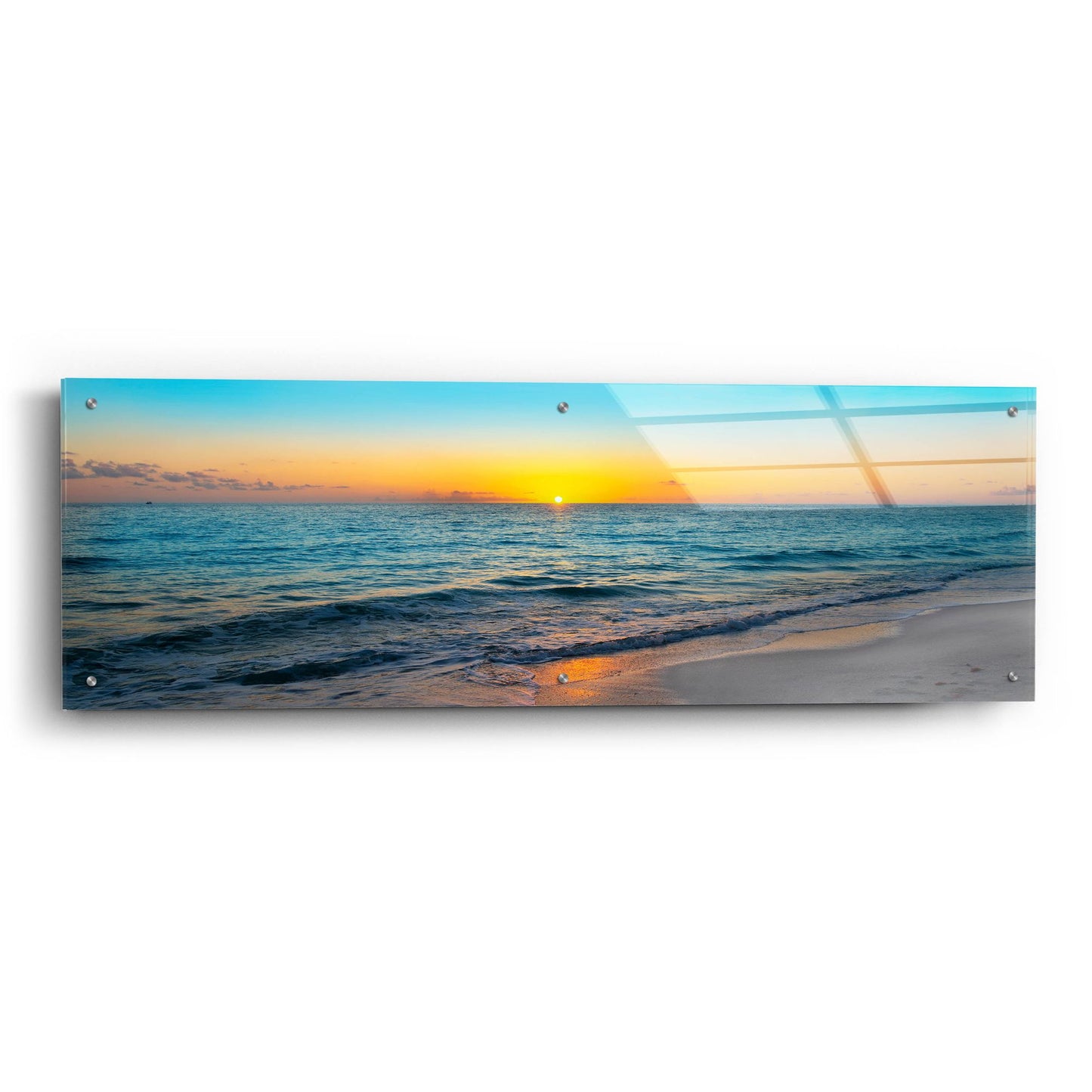 Epic Art ' Golden Moment' by Jack Reed, Acrylic Glass Wall Art,48x16