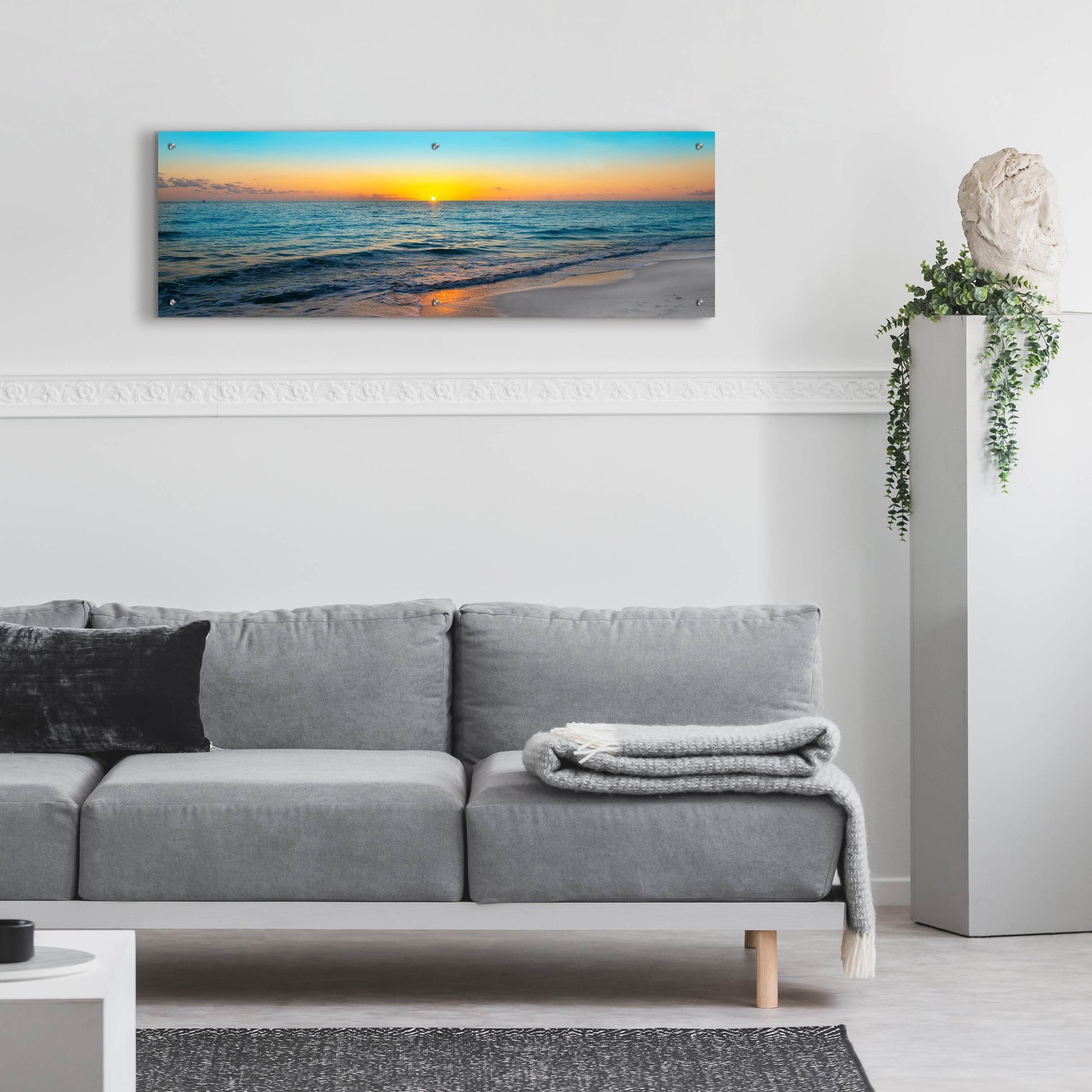 Epic Art ' Golden Moment' by Jack Reed, Acrylic Glass Wall Art,48x16