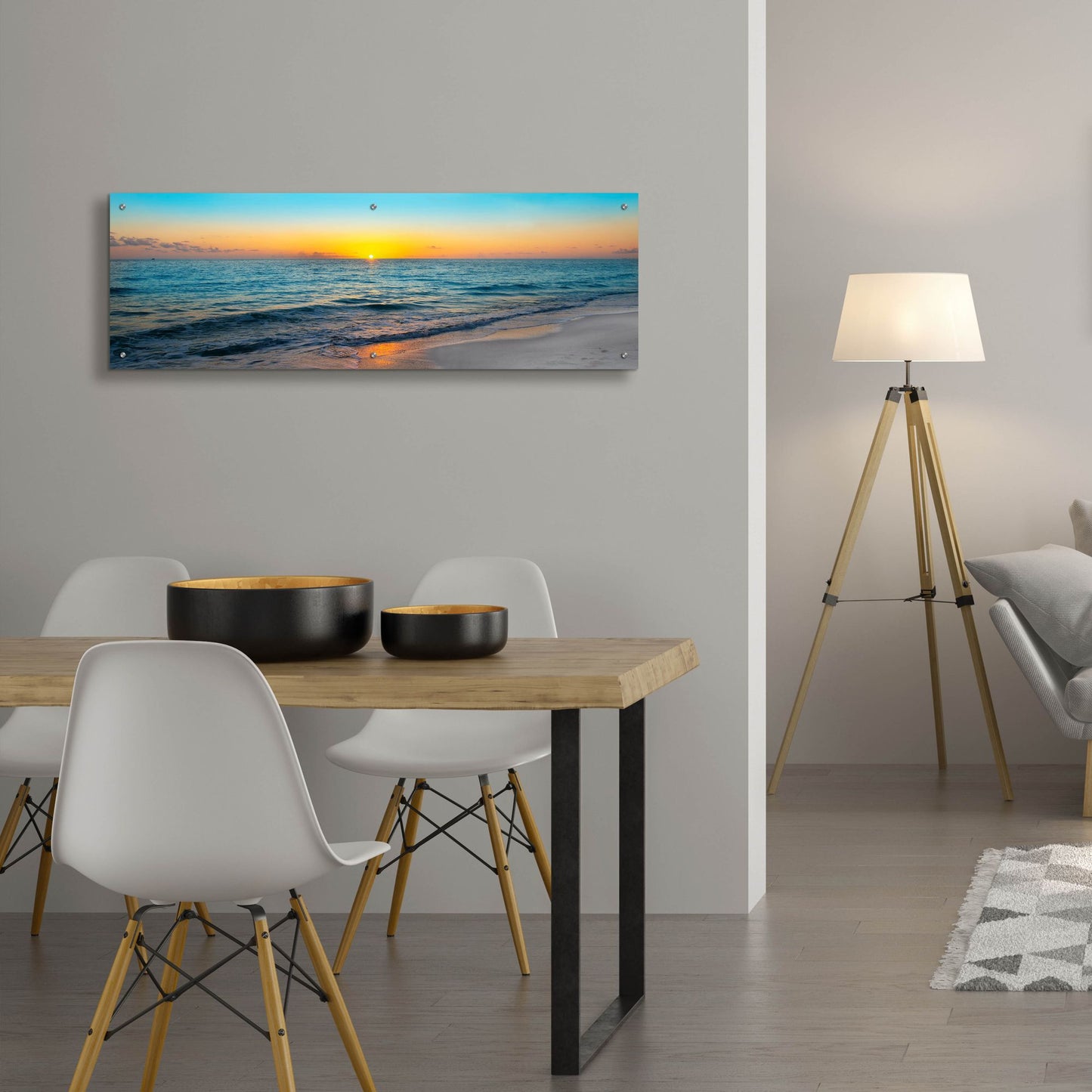 Epic Art ' Golden Moment' by Jack Reed, Acrylic Glass Wall Art,48x16