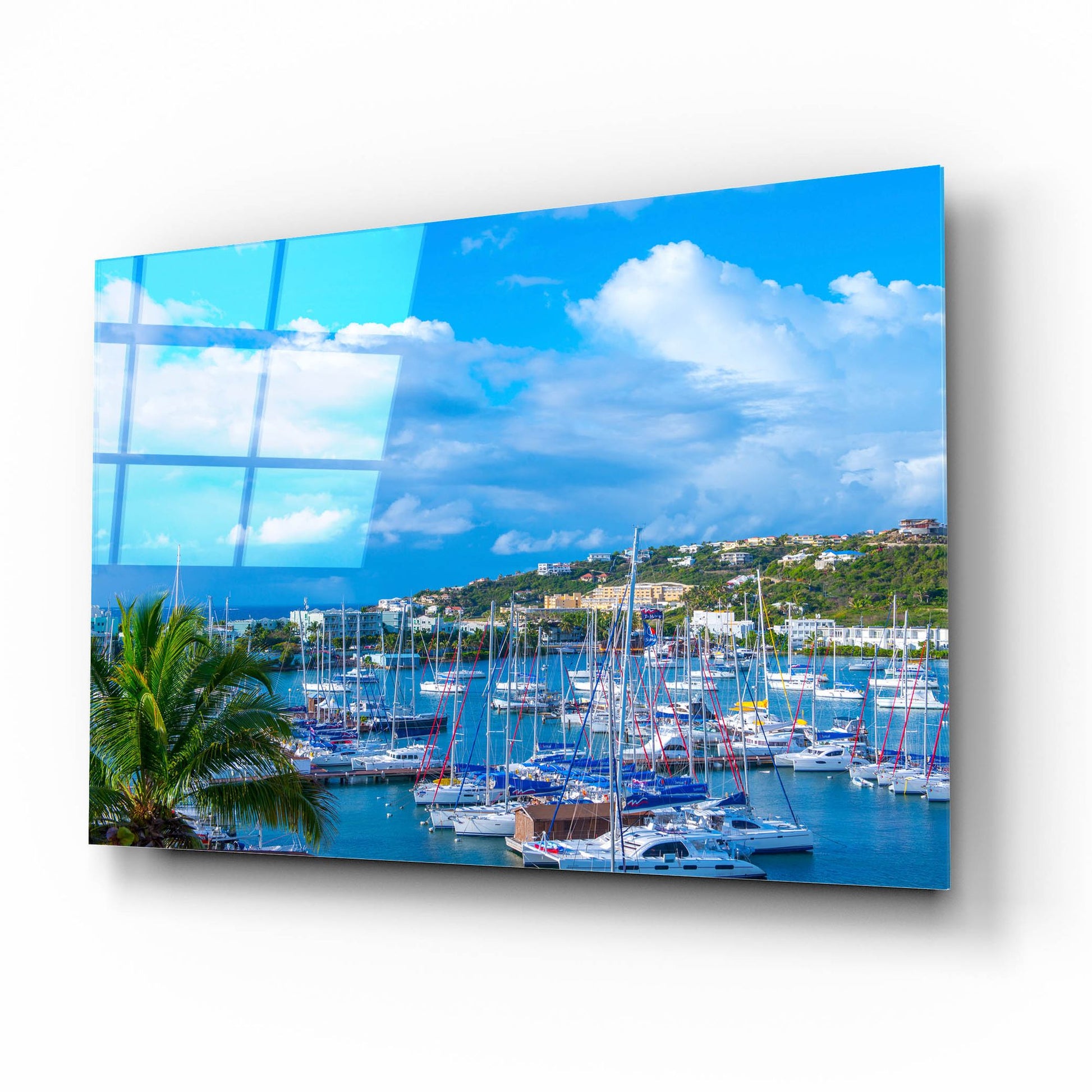 Epic Art ' Oyster Pond Bay, St. Maarten' by Jack Reed, Acrylic Glass Wall Art,16x12