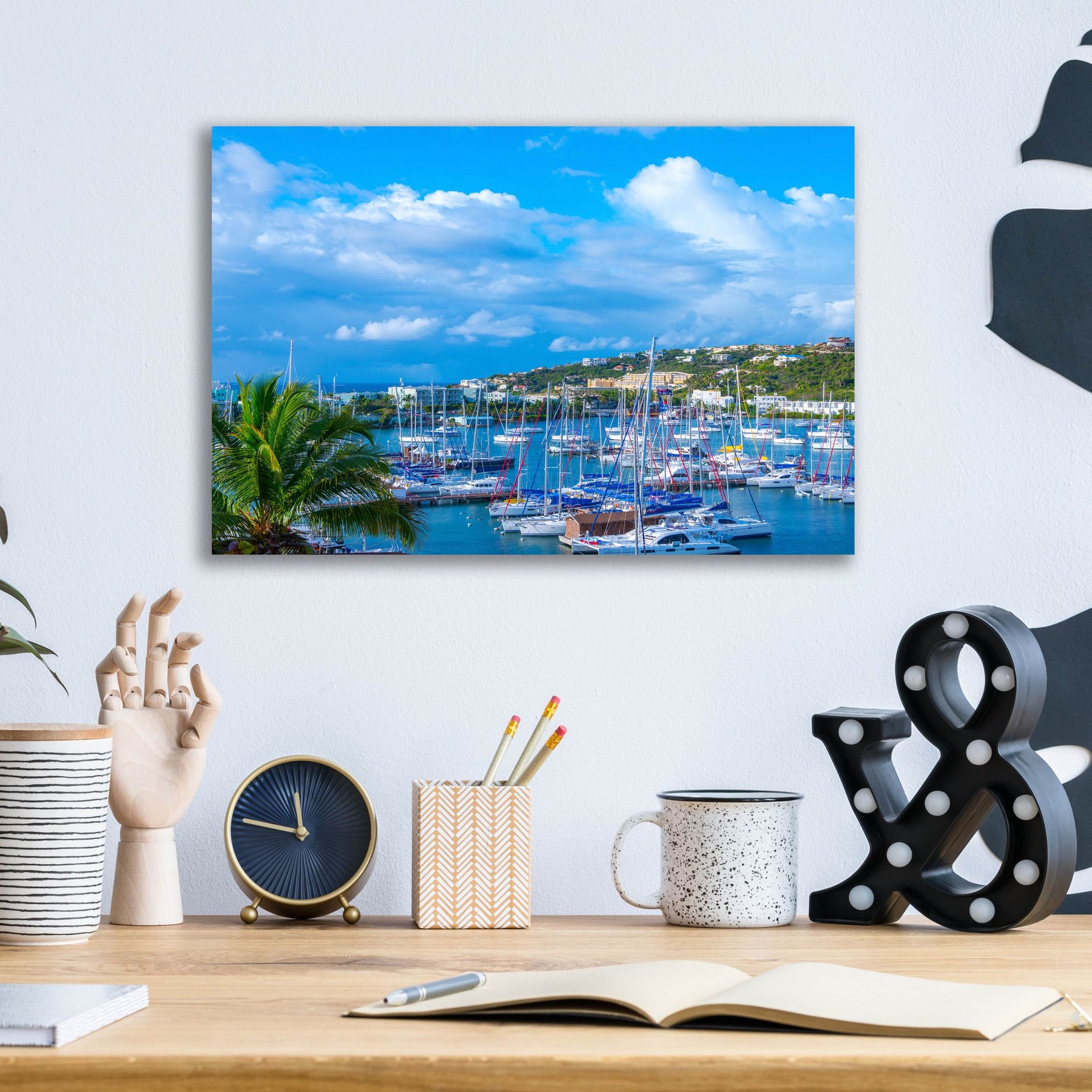 Epic Art ' Oyster Pond Bay, St. Maarten' by Jack Reed, Acrylic Glass Wall Art,16x12