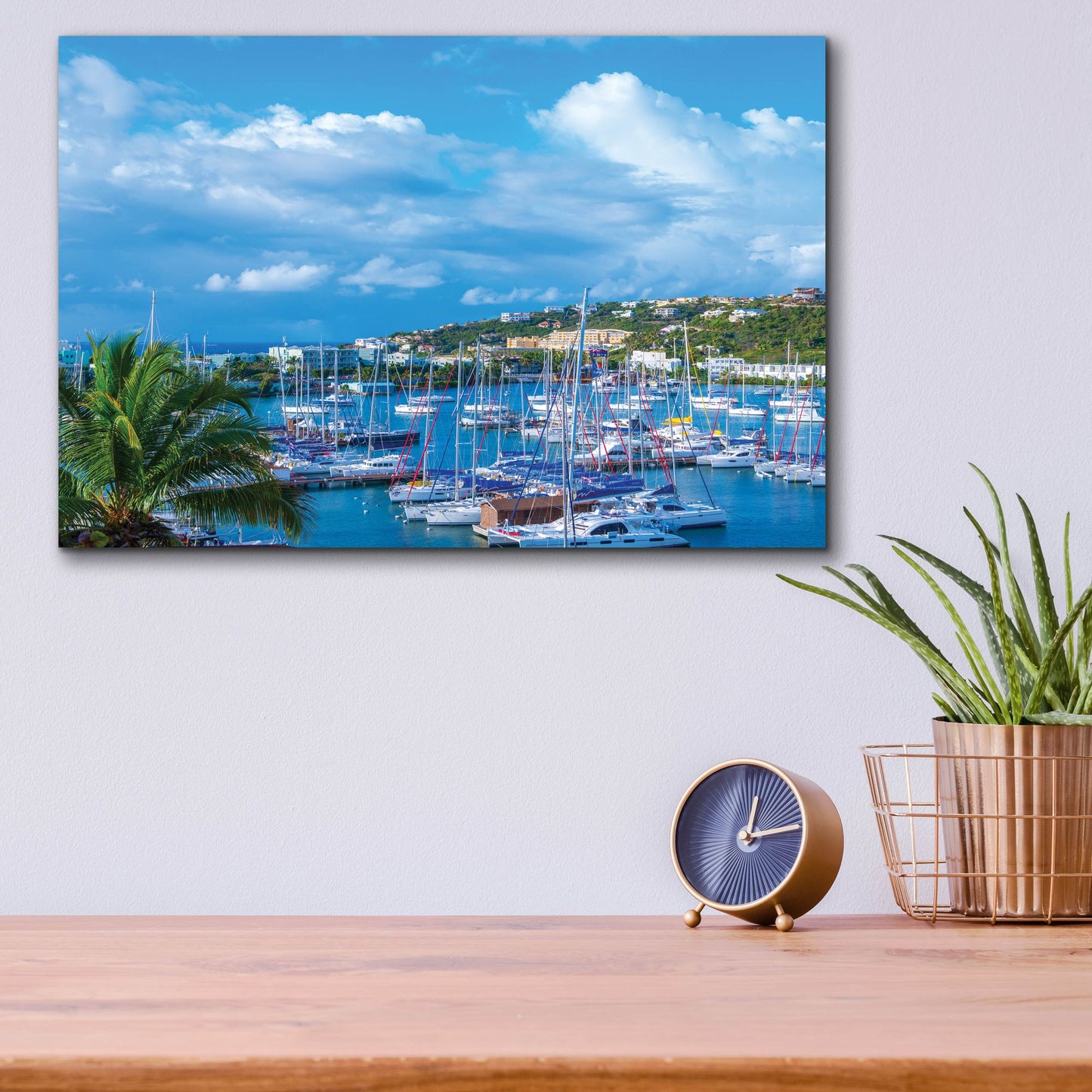 Epic Art ' Oyster Pond Bay, St. Maarten' by Jack Reed, Acrylic Glass Wall Art,16x12