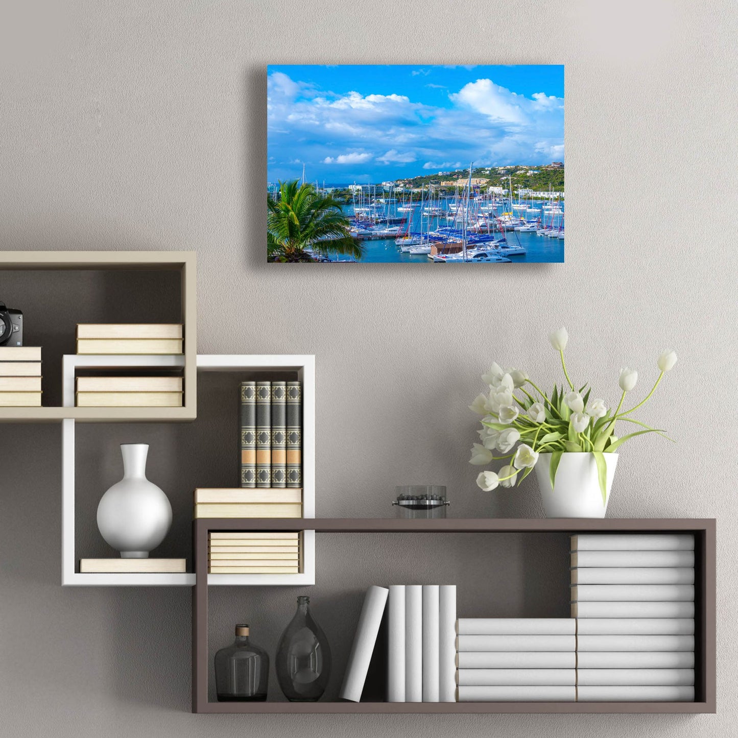 Epic Art ' Oyster Pond Bay, St. Maarten' by Jack Reed, Acrylic Glass Wall Art,24x16