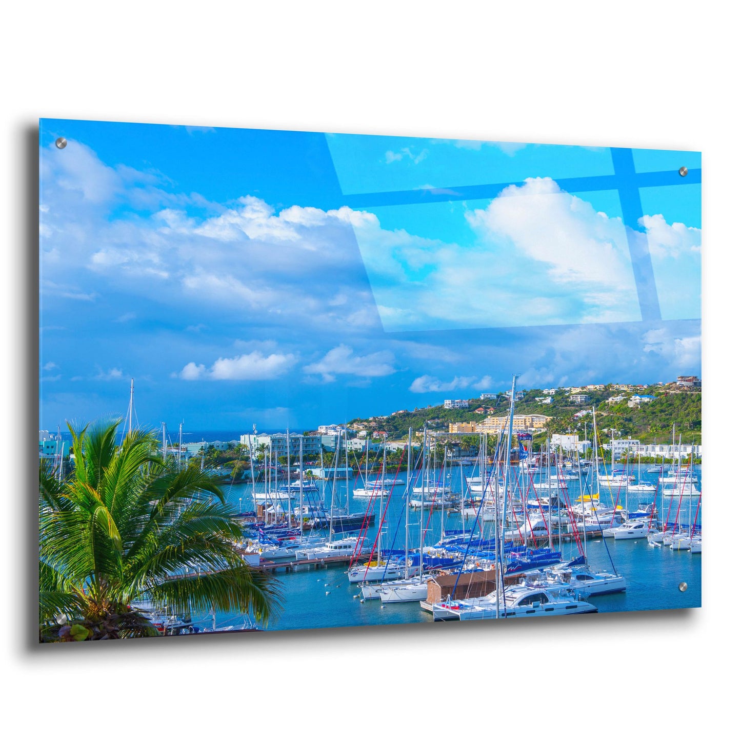 Epic Art ' Oyster Pond Bay, St. Maarten' by Jack Reed, Acrylic Glass Wall Art,36x24