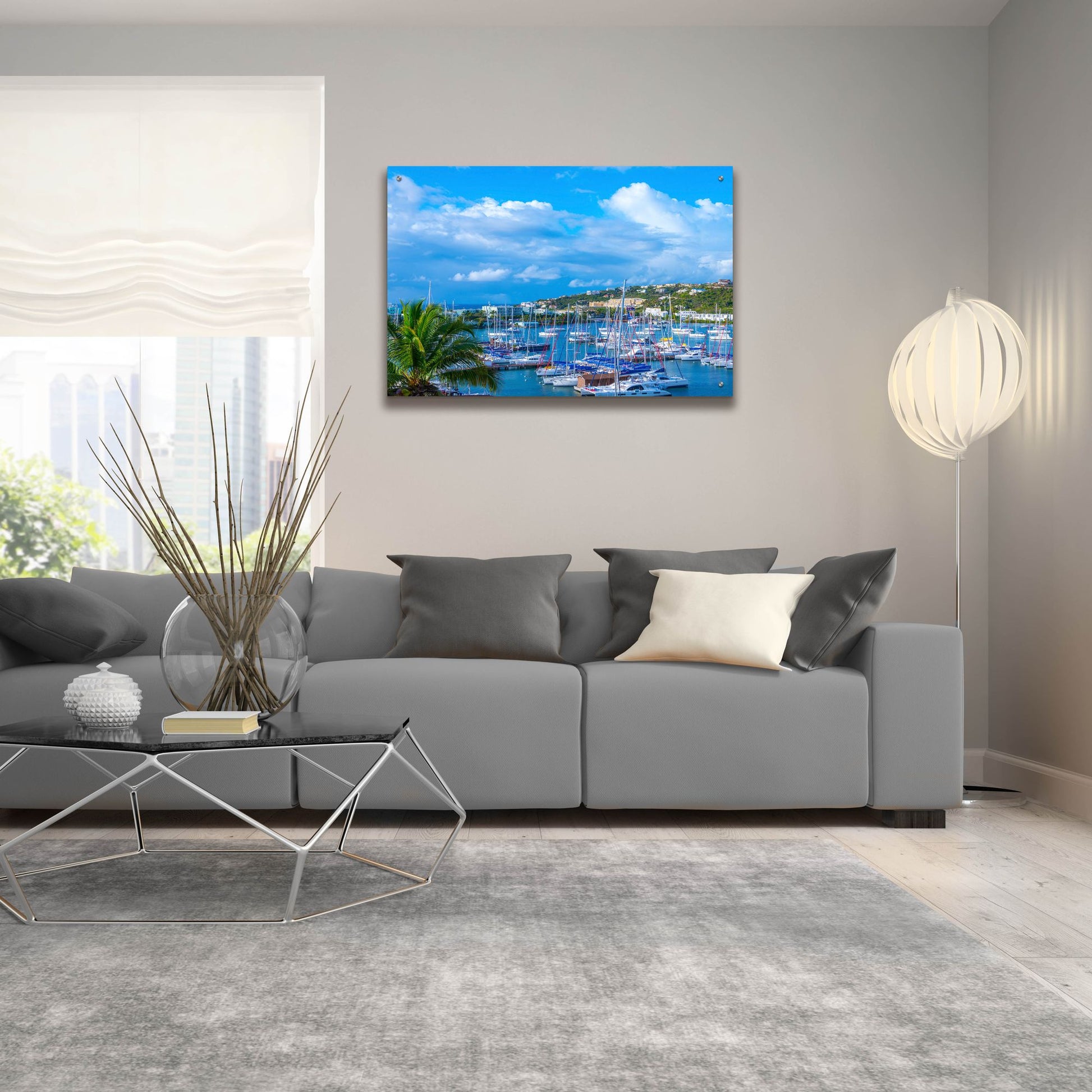 Epic Art ' Oyster Pond Bay, St. Maarten' by Jack Reed, Acrylic Glass Wall Art,36x24