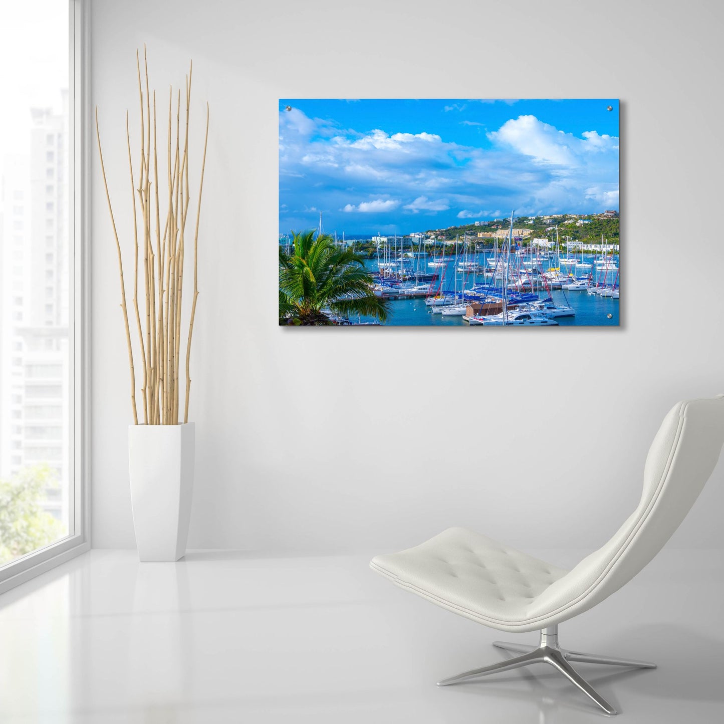 Epic Art ' Oyster Pond Bay, St. Maarten' by Jack Reed, Acrylic Glass Wall Art,36x24