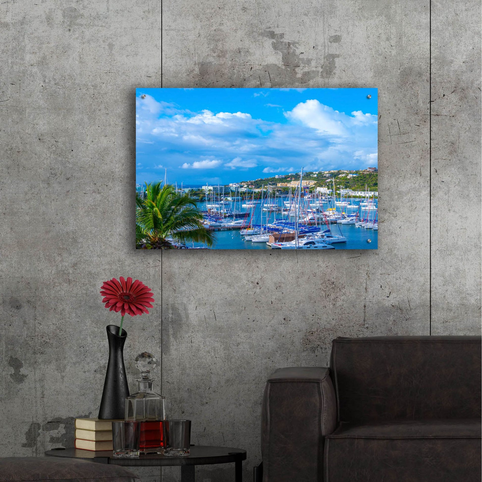 Epic Art ' Oyster Pond Bay, St. Maarten' by Jack Reed, Acrylic Glass Wall Art,36x24