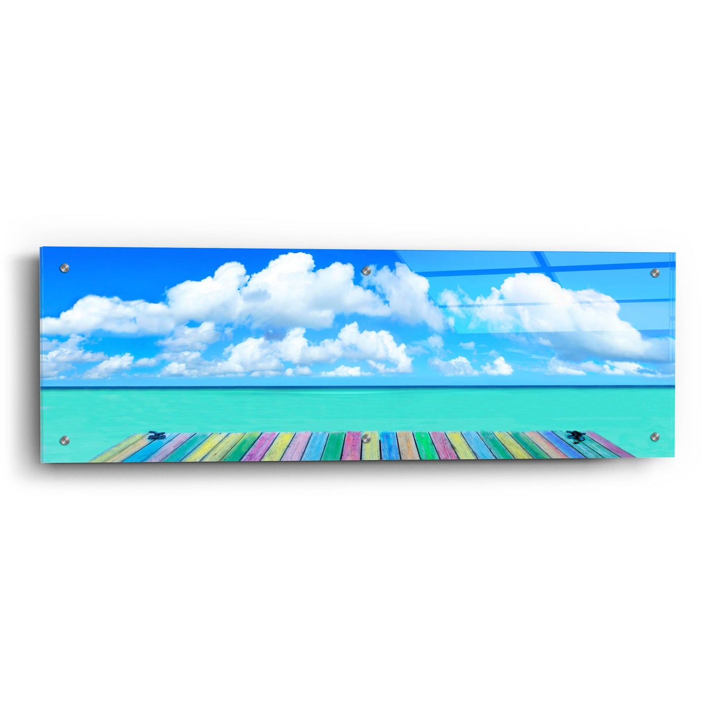 Epic Art ' Rainbow Deck' by Jack Reed, Acrylic Glass Wall Art,36x12