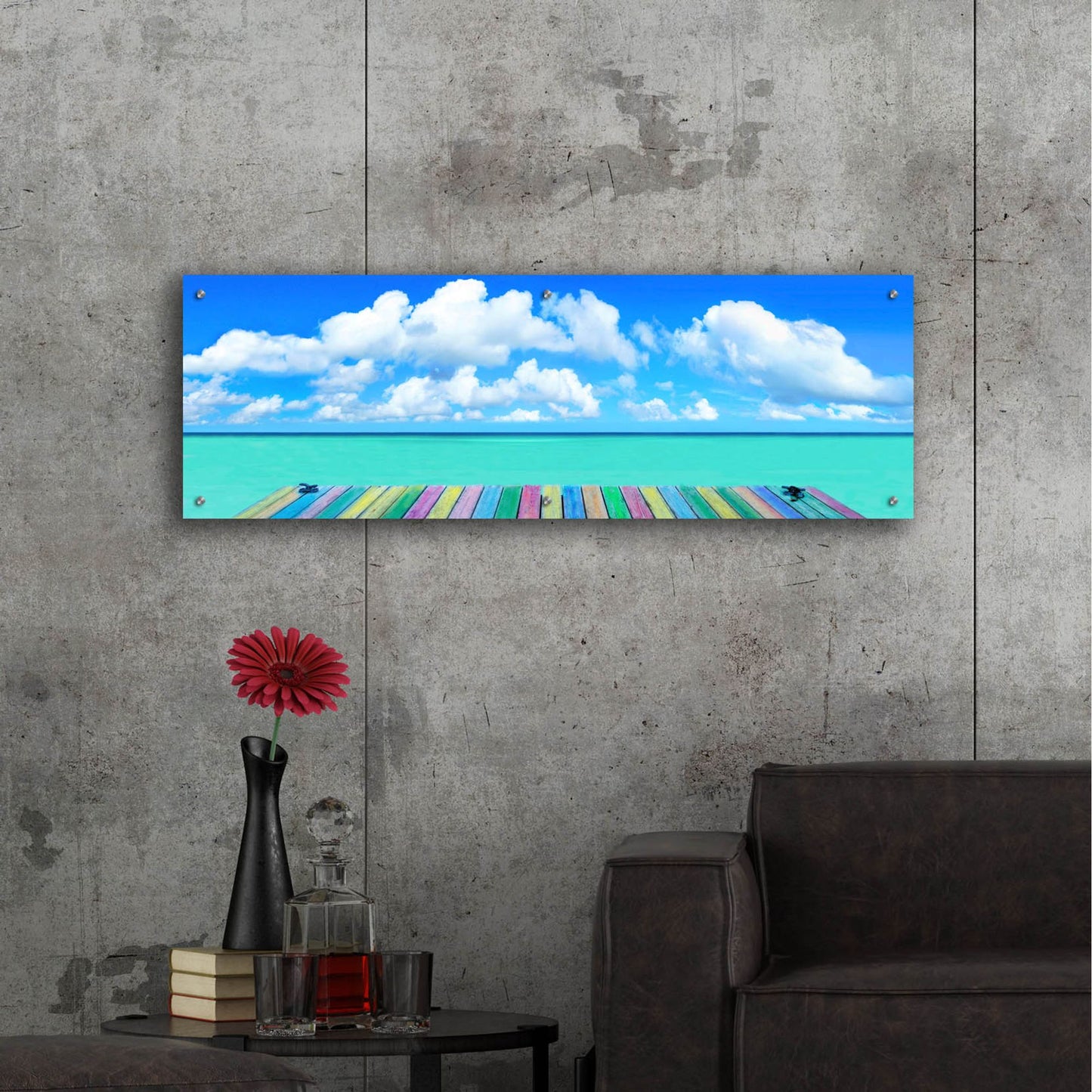 Epic Art ' Rainbow Deck' by Jack Reed, Acrylic Glass Wall Art,48x16